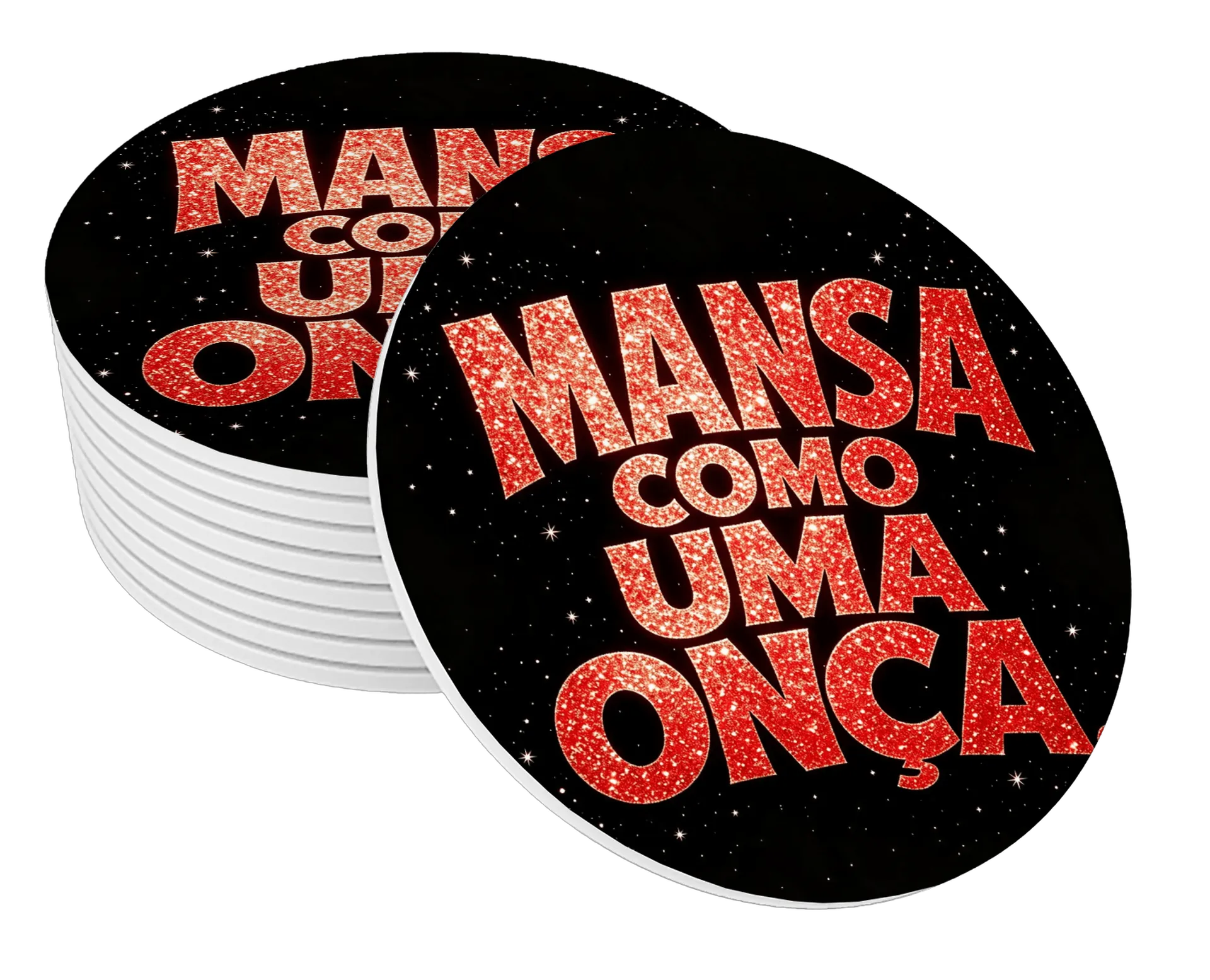 Porta-copo MDF Banda Nasa Como Uma Ongça Estampa Vermelha - Imagem 1