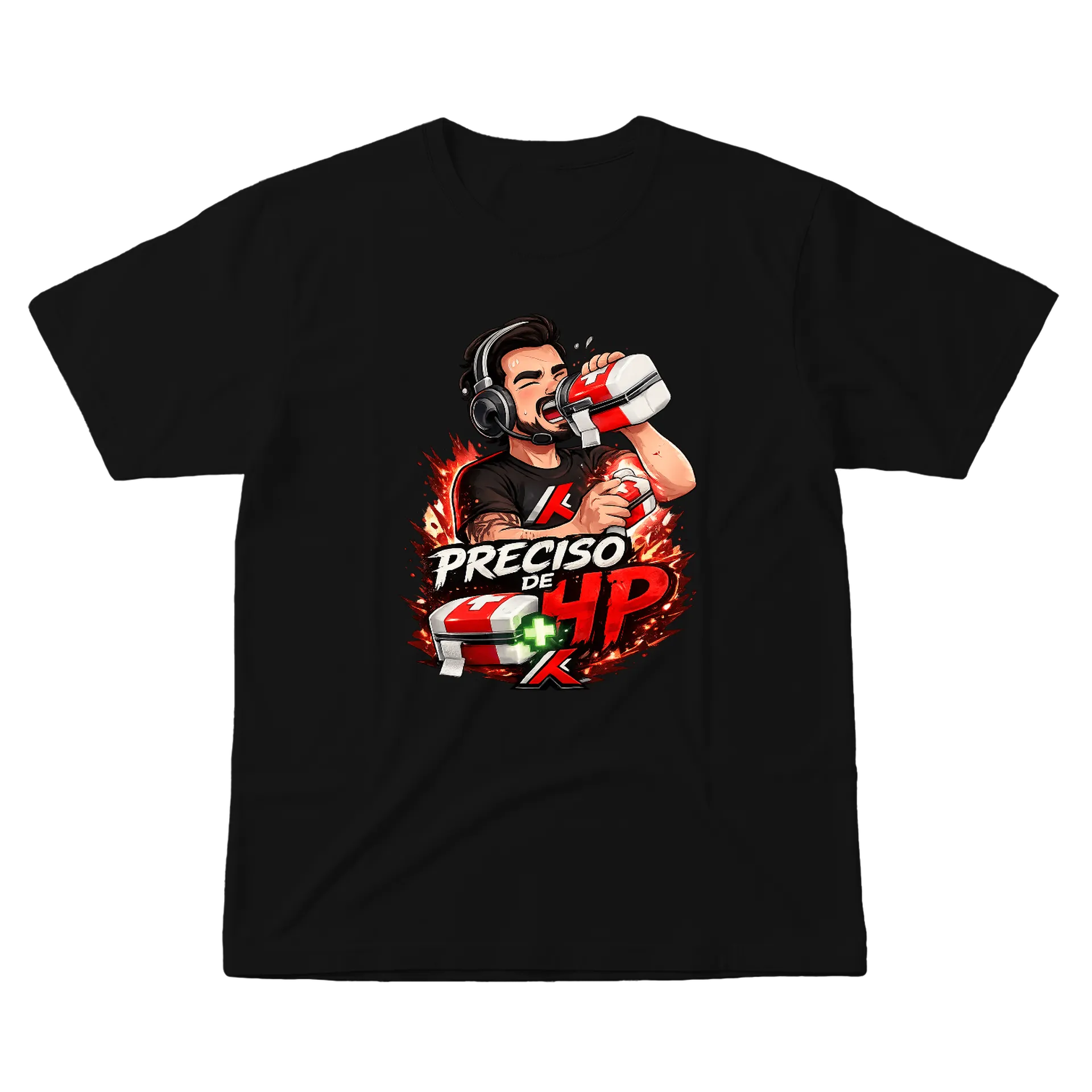Camiseta Preciso de HP Estampa Gamer 100% Algodão - Imagem 1