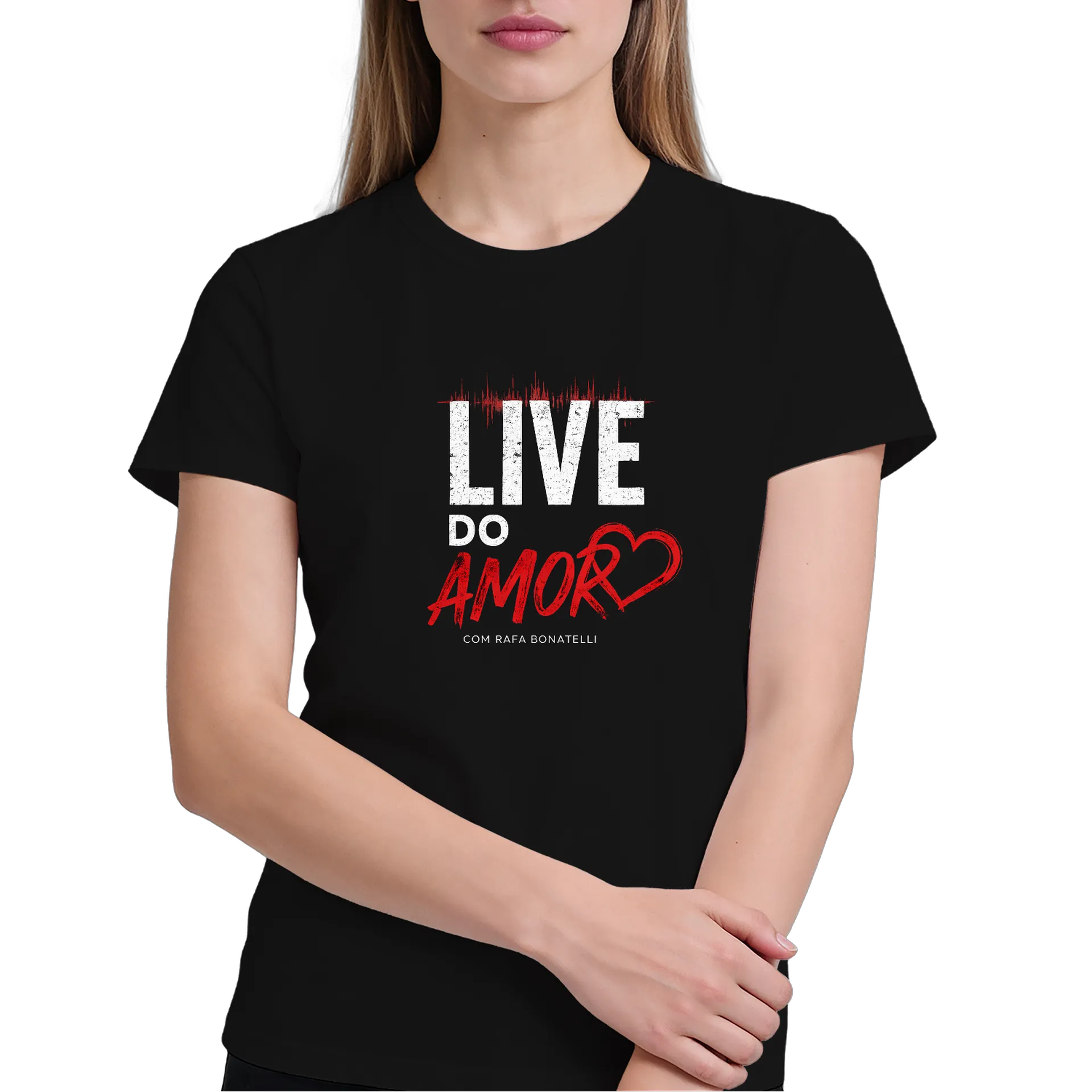 Camiseta Live do Amor 100% Algodão Preto - Imagem 4