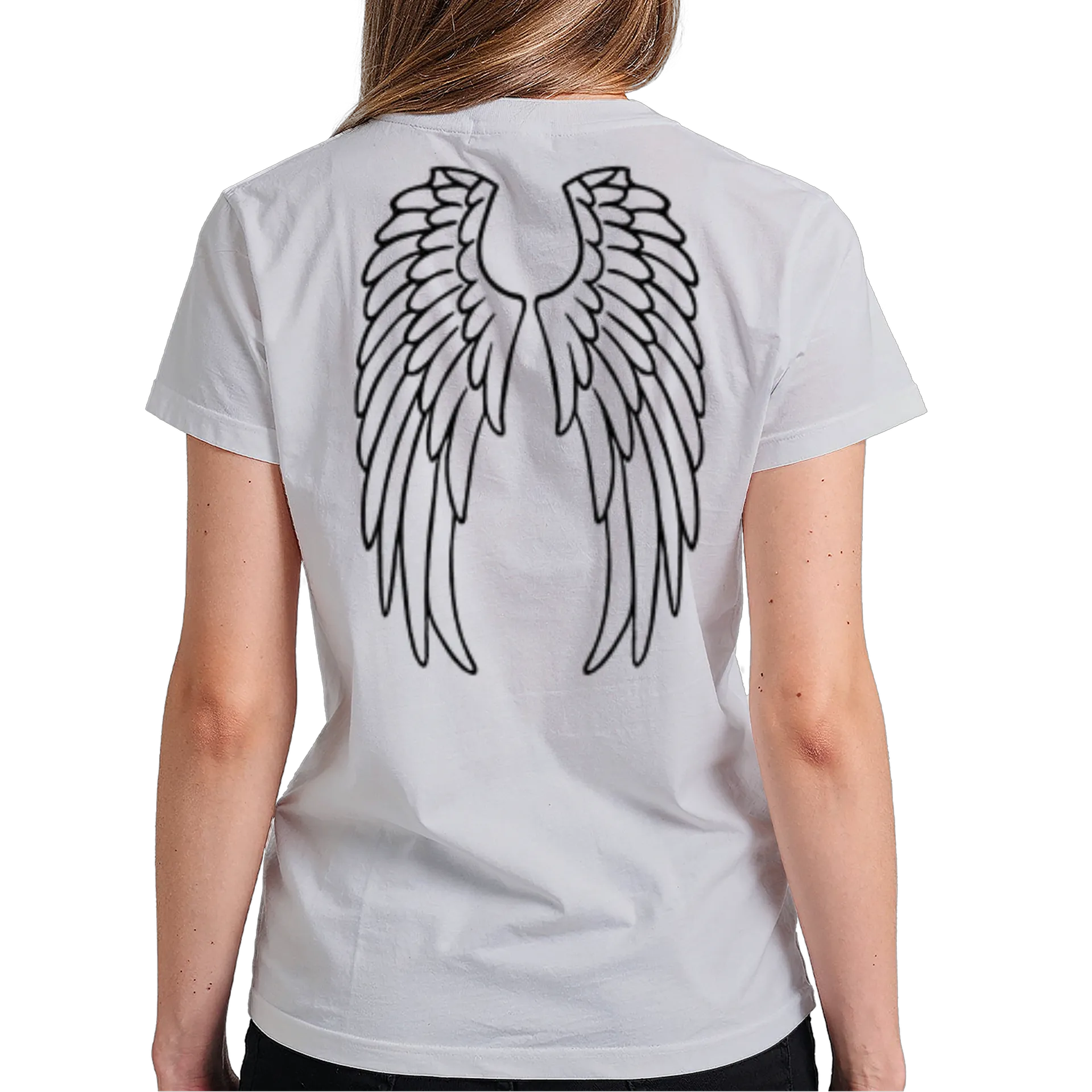 Camiseta Estampa Asas Pretas 100% Algodão - Imagem 6