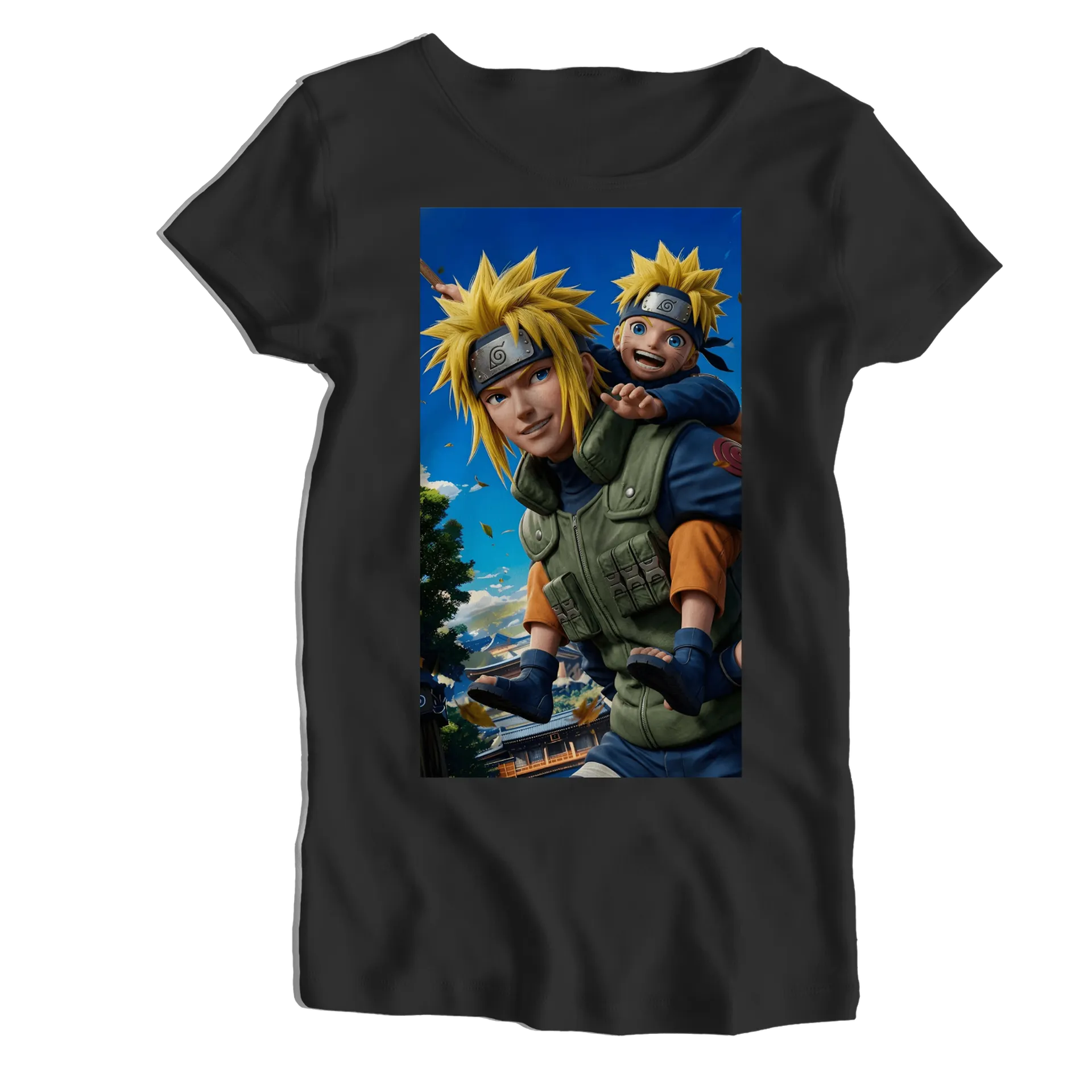 Camiseta Babylook Naruto e Minato Anime 100% Algodão - Imagem 1