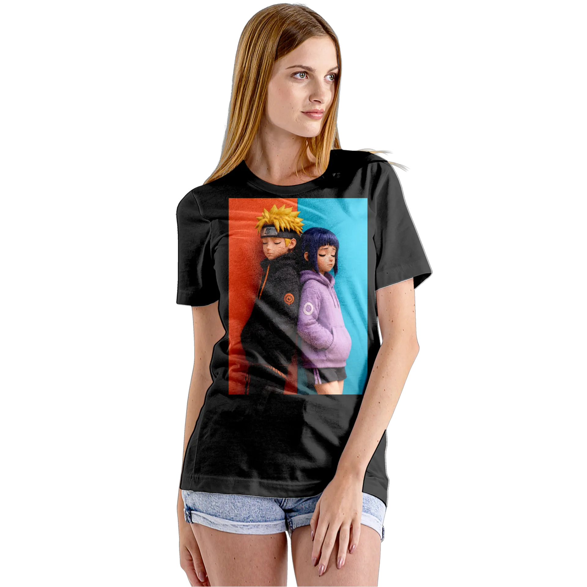 Camiseta Babylook Naruto e Hinata Anime 100% Algodão - Imagem 5