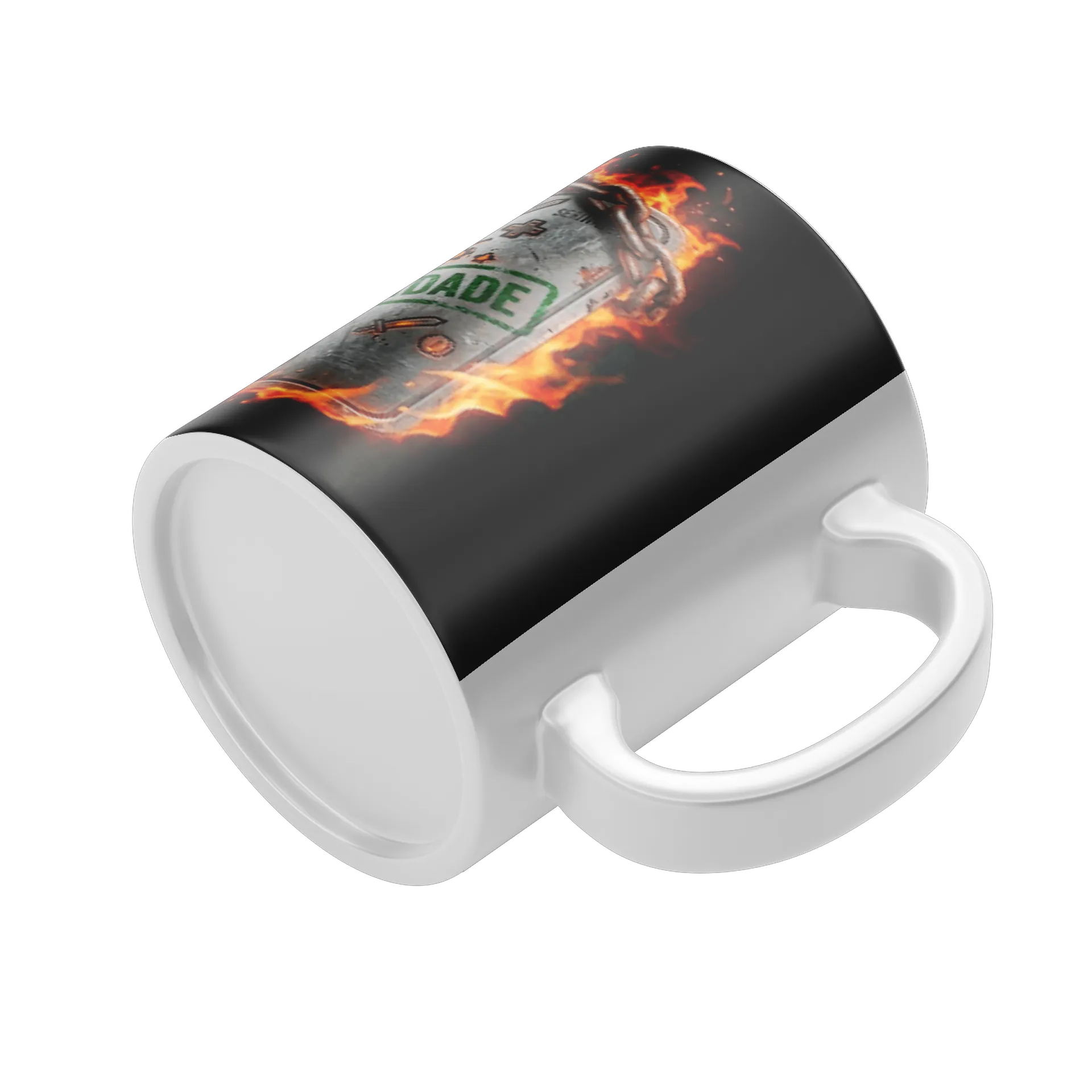 Caneca Porcelana Controle de Videogame Branco 325ml - Imagem 4