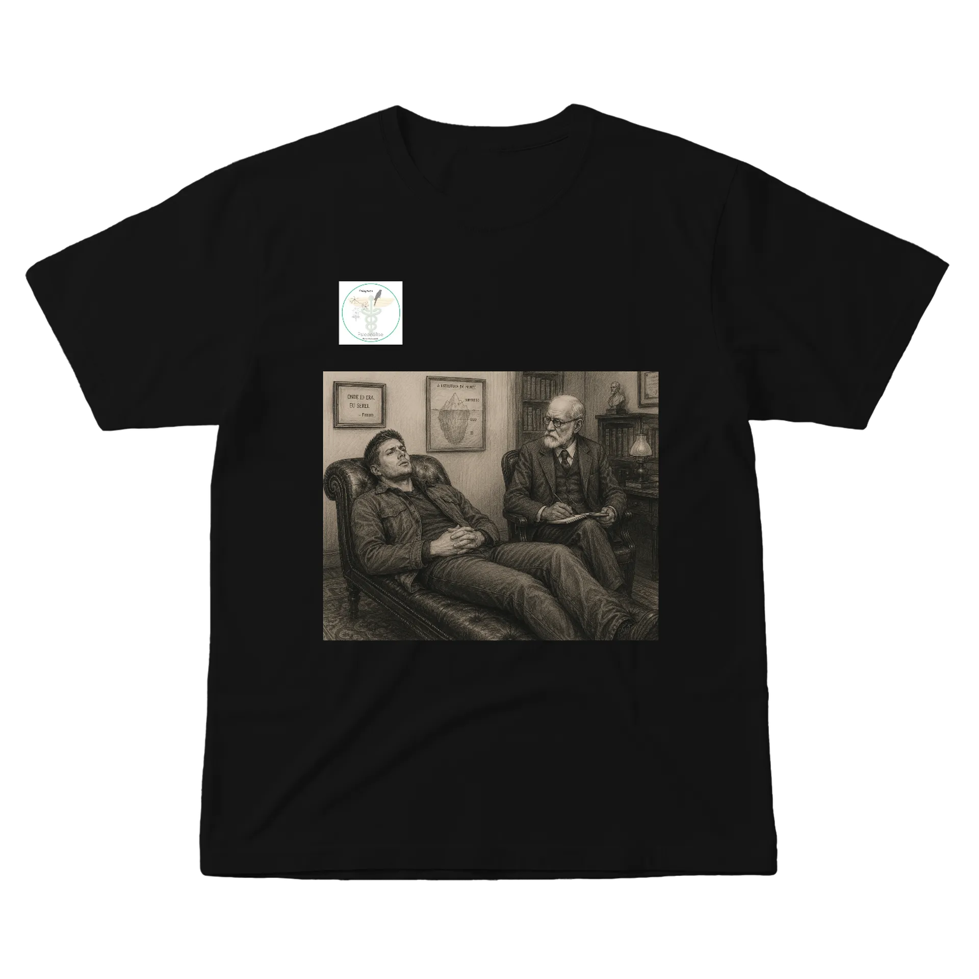 Camiseta Estampa Psicologia Freud 100% Algodão - Imagem 1