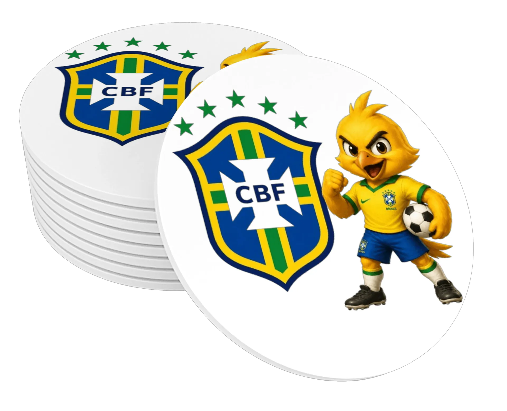 Porta-copo MDF Pássaro Mascote Seleção Brasileira - Imagem 1