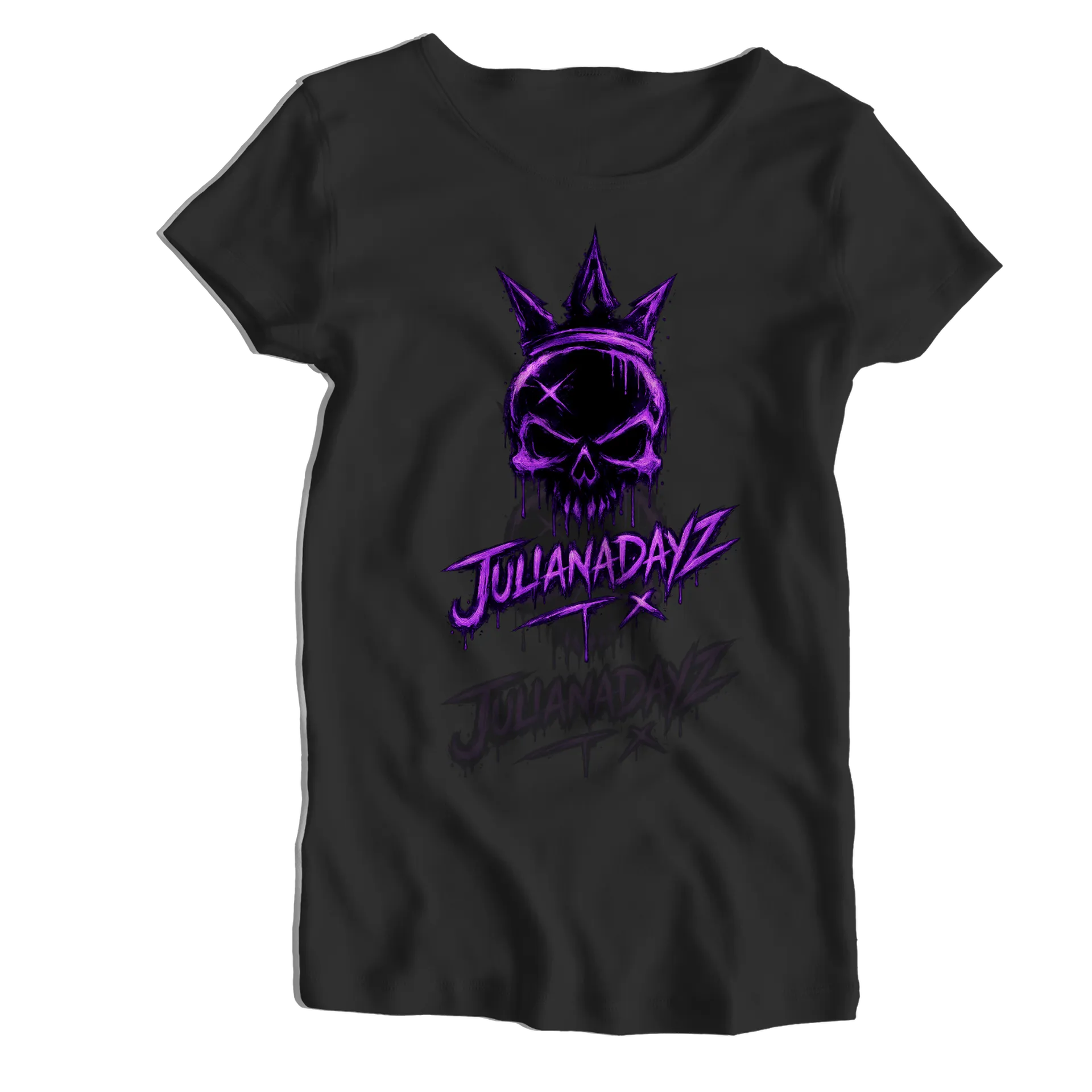 Babylook Caveira Coroado Roxo - Imagem 1