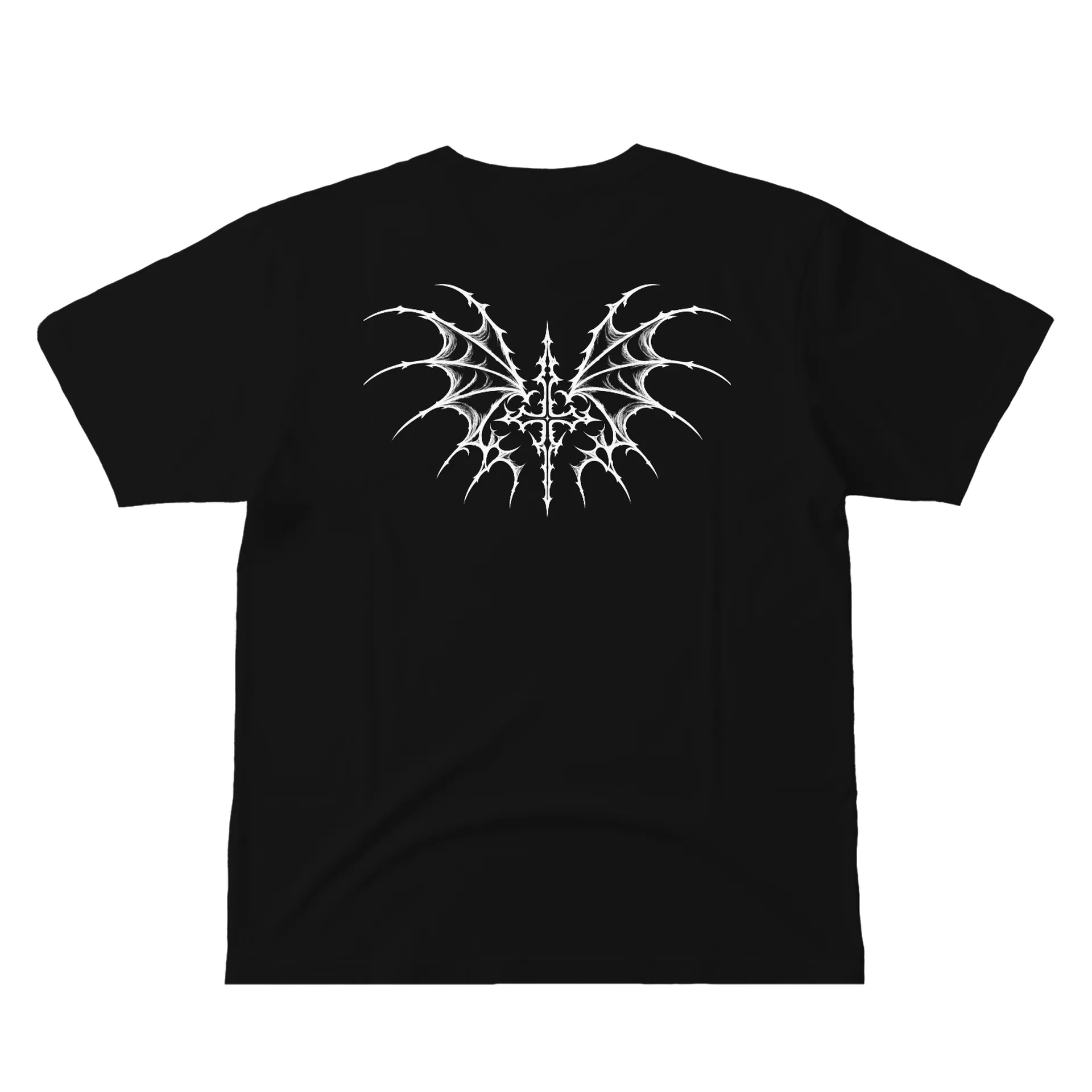 Camiseta Estampa Tribal Simétrica em Preto e Branco 100% - Imagem 2