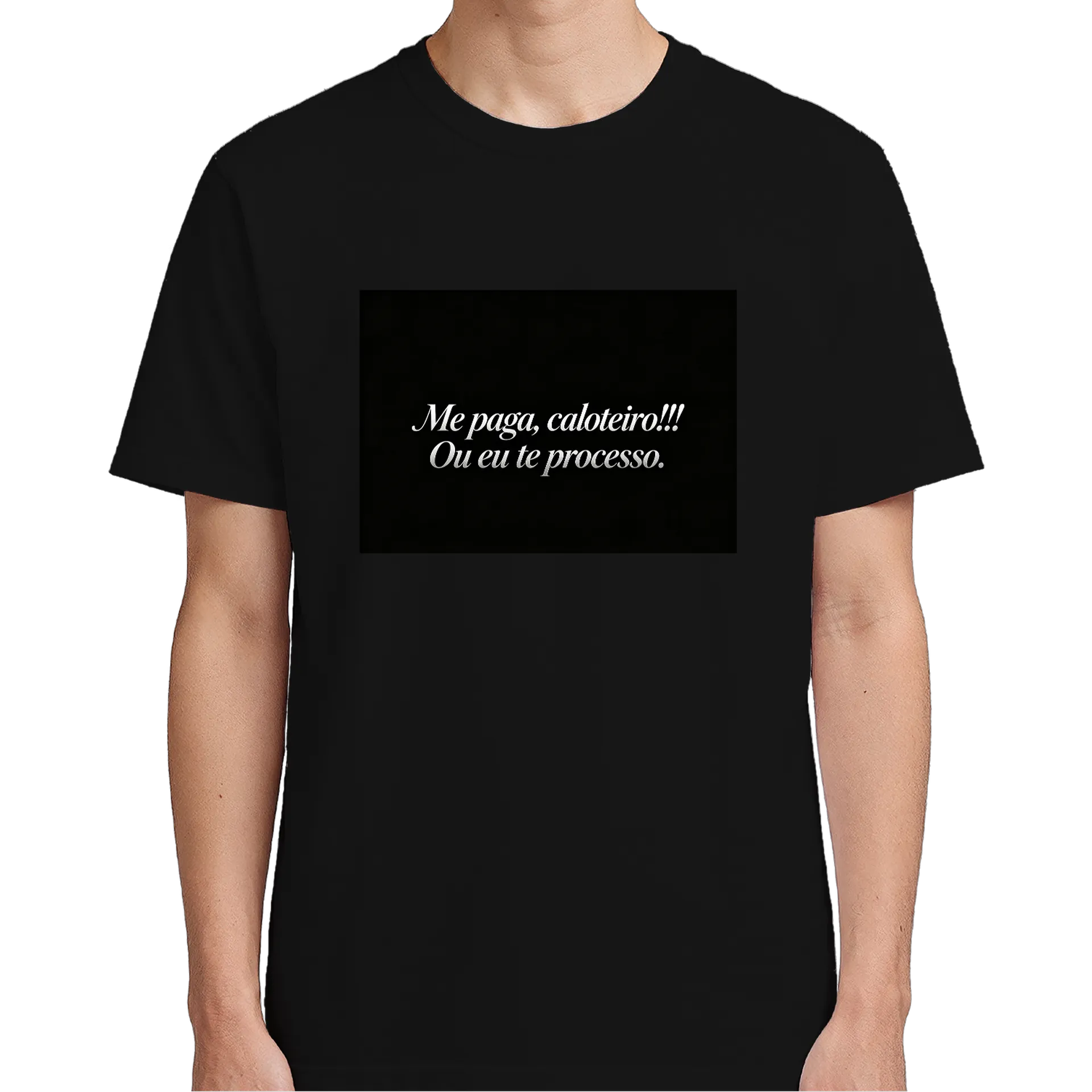 Camiseta Frase Me paga caloteiro 100% Algodão - Imagem 4