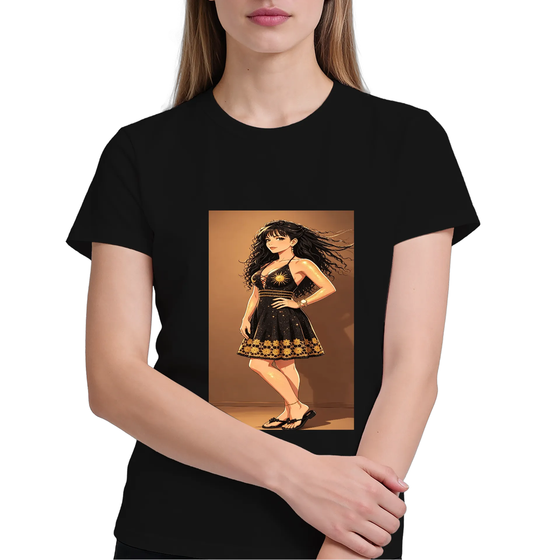 Camiseta Estampa Dancer Black Gold 100% Algodão - Imagem 4