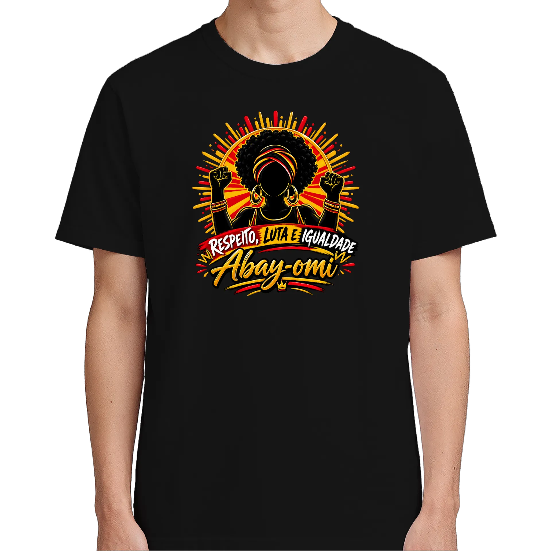 Camiseta Estampa Tipográfica Abayomi Respeito e Igualdade - Imagem 4