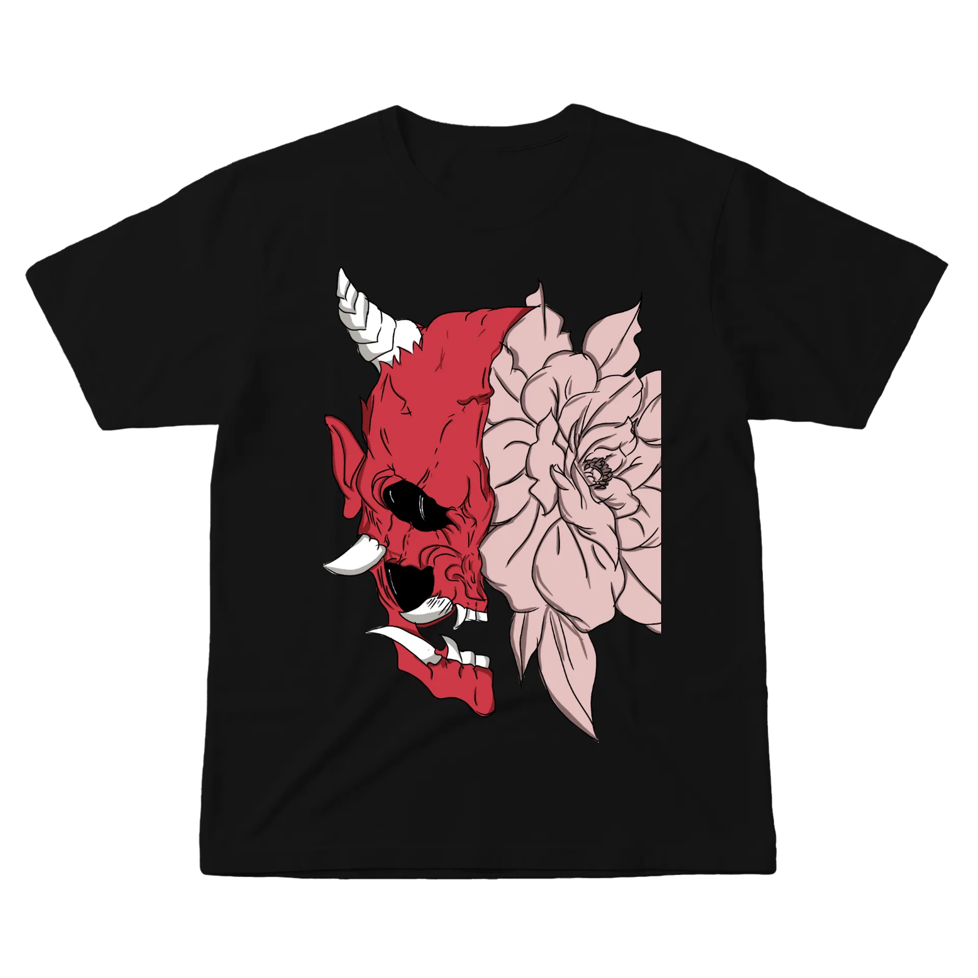 Camiseta Dragão Vermelho estampa Floral 100% Algodão - Imagem 1