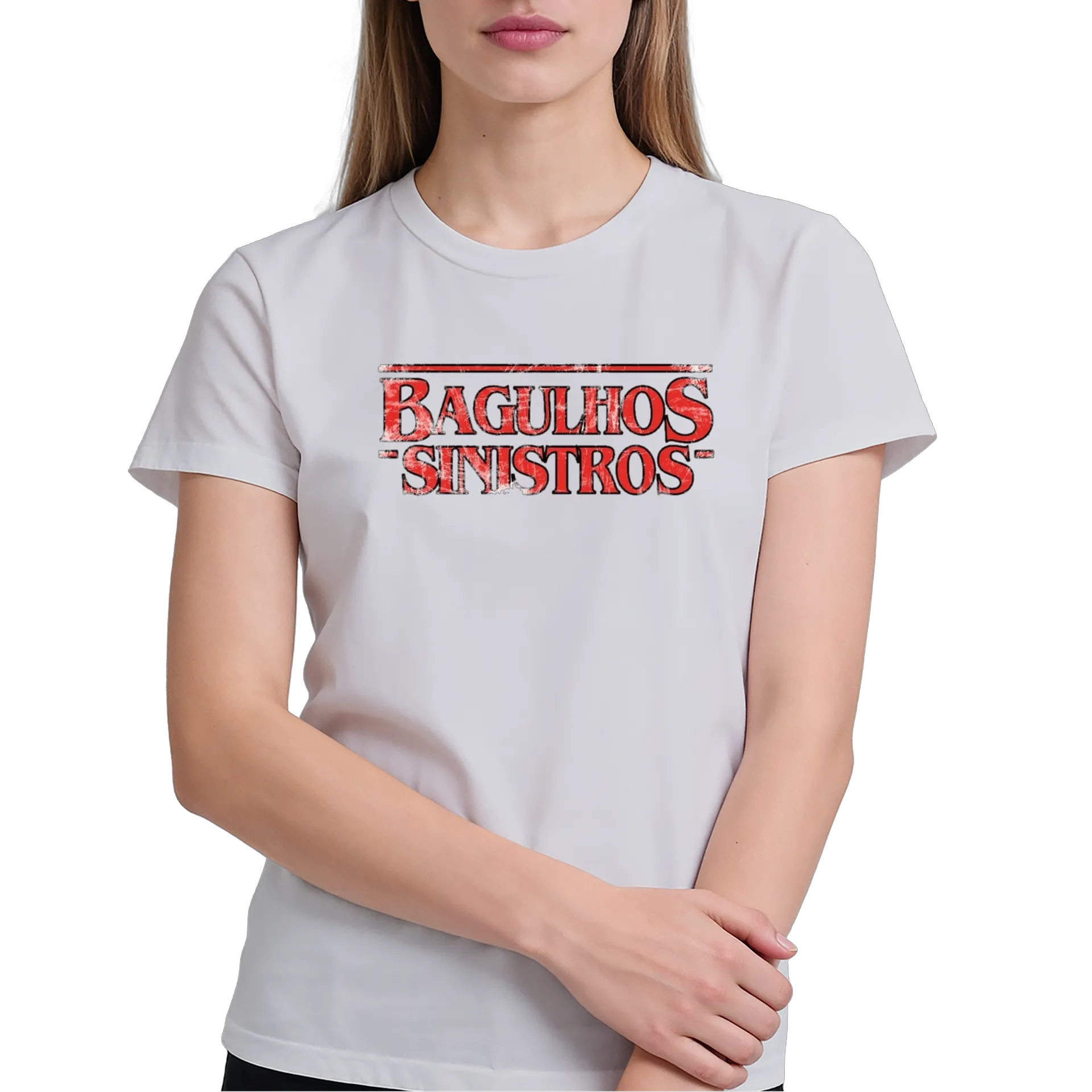 Camiseta Estampa Tipográfica Bagulhos Sinistros 100% Algodão - Imagem 4