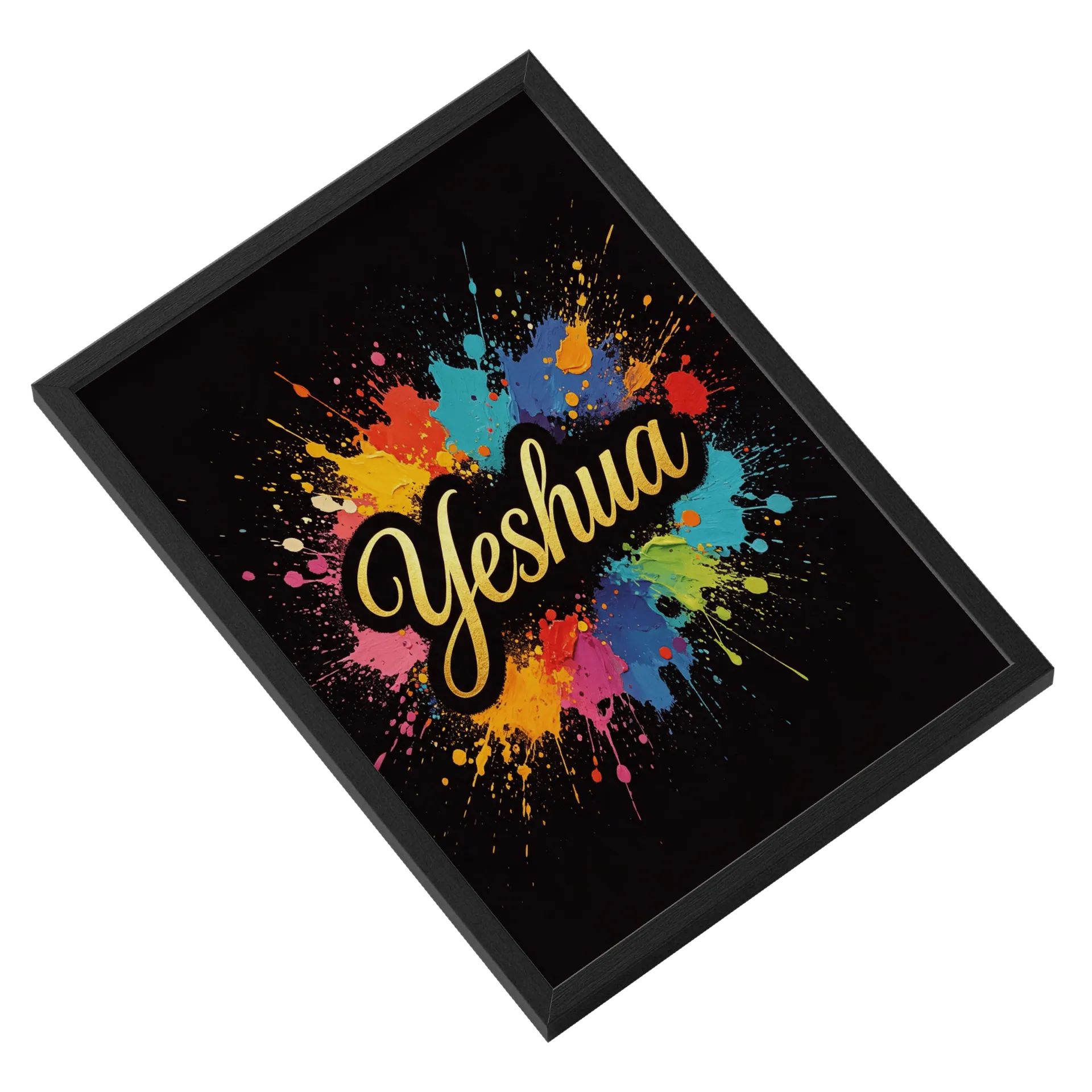 Quadro Yeshuia Estampa Abstrata Cores Vibrantes A3 MDF e - Imagem 2
