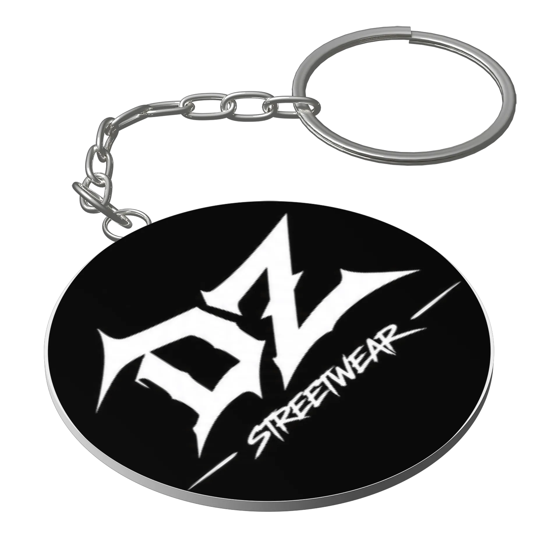 Chaveiro MDF Logo DZ Streetwear Tipográfico Preto e Branco - Imagem 1