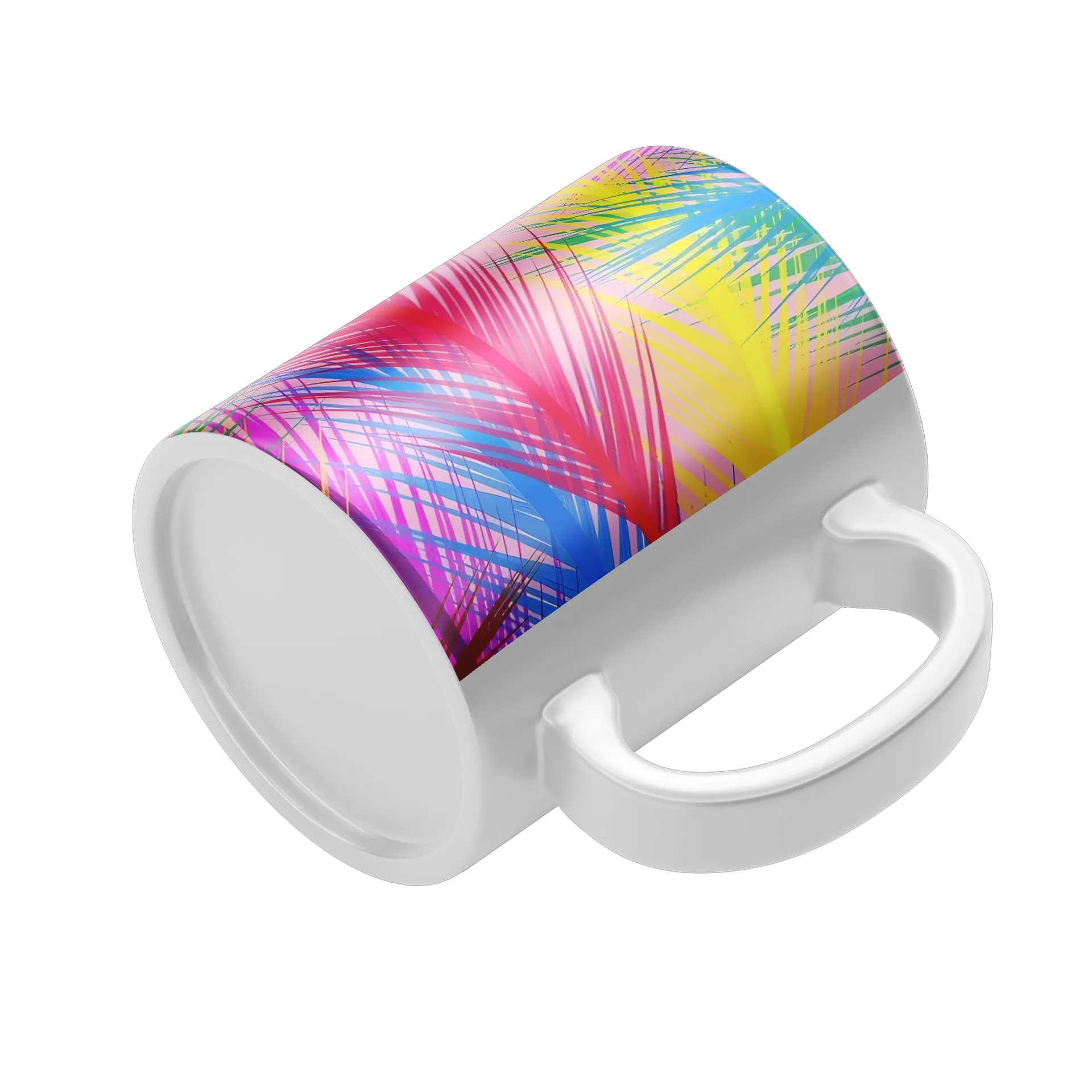 Caneca Porcelana Paleta Tropical Estampa Neon 325ml - Imagem 4