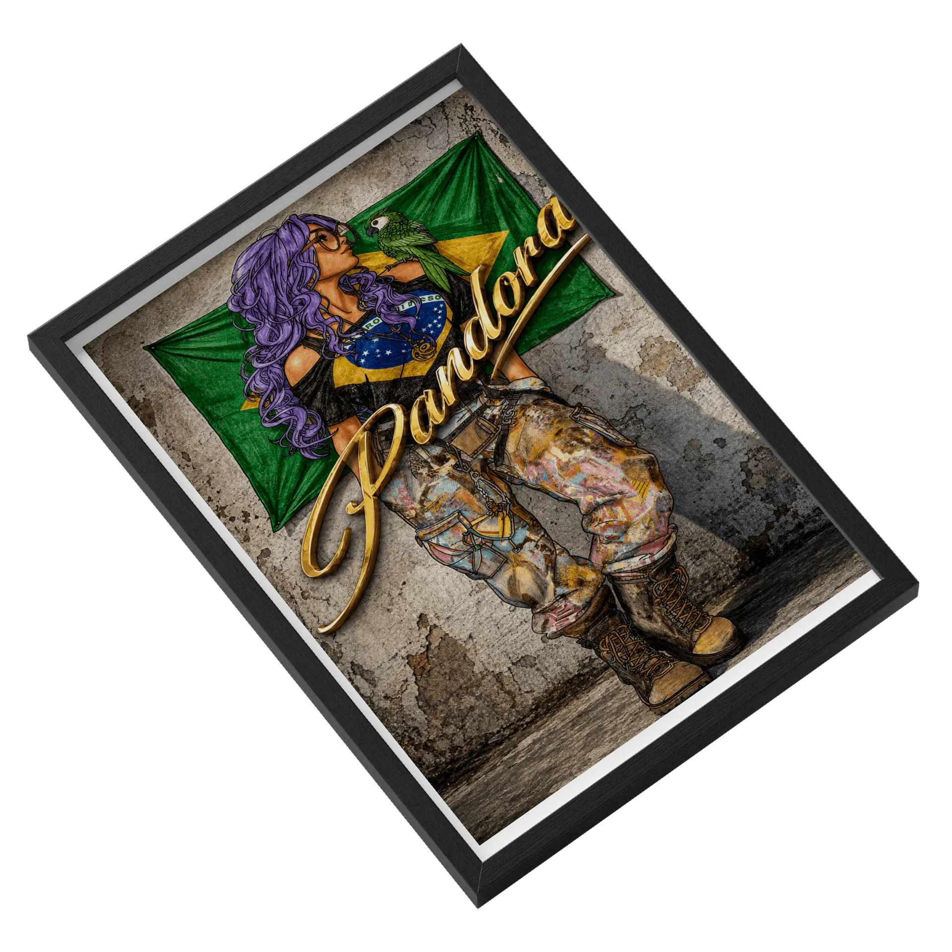 Quadro Personagem Pandora Brasil A3 MDF e Vidro - Imagem 2