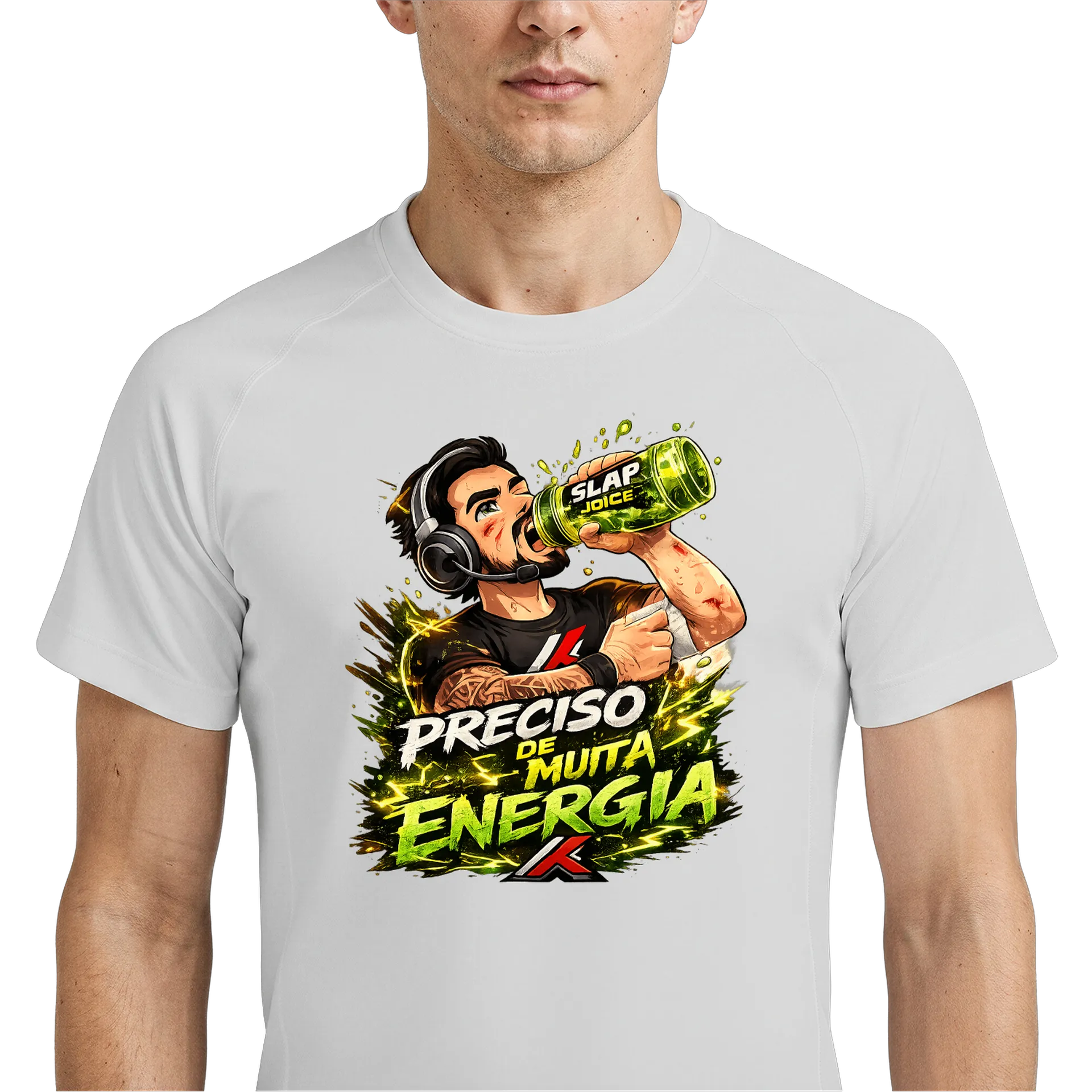 Camiseta Dry Fit Estampa Gamer Preciso de Muita Energia - Imagem 4