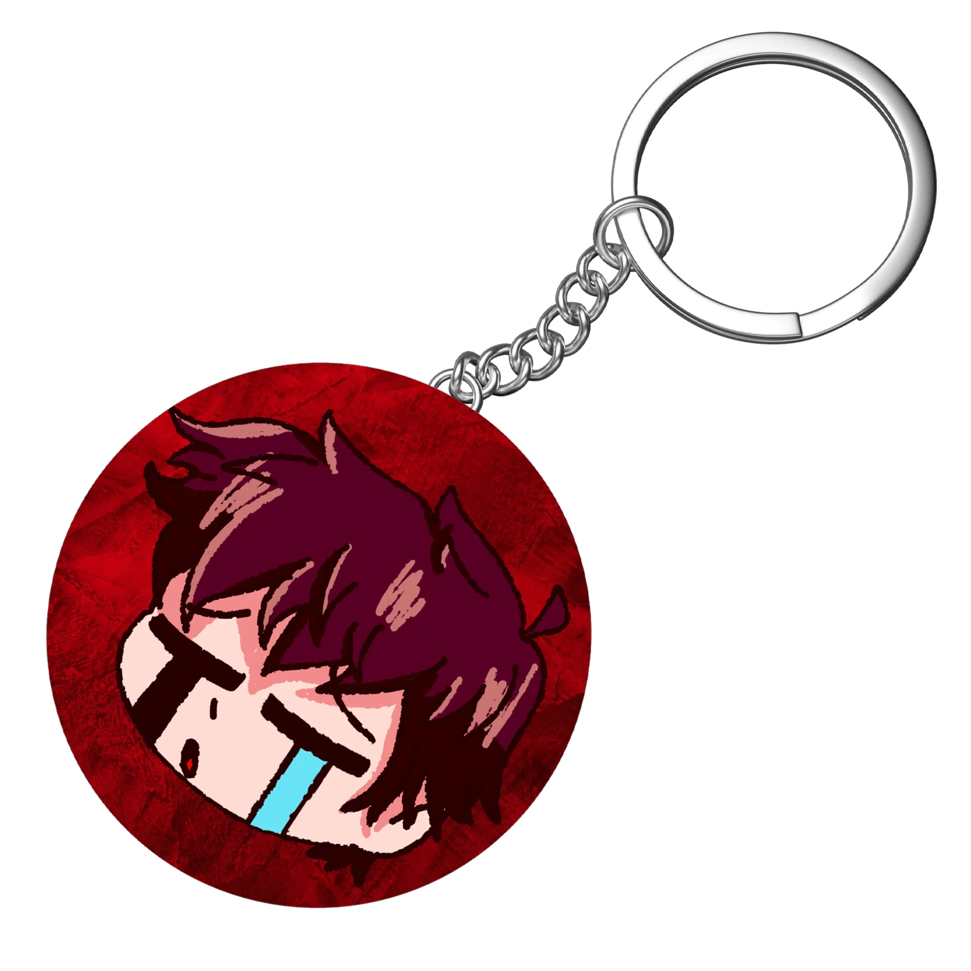 Chaveiro MDF Emote WX Triste C/ Fundo Vermelho  - Imagem 4