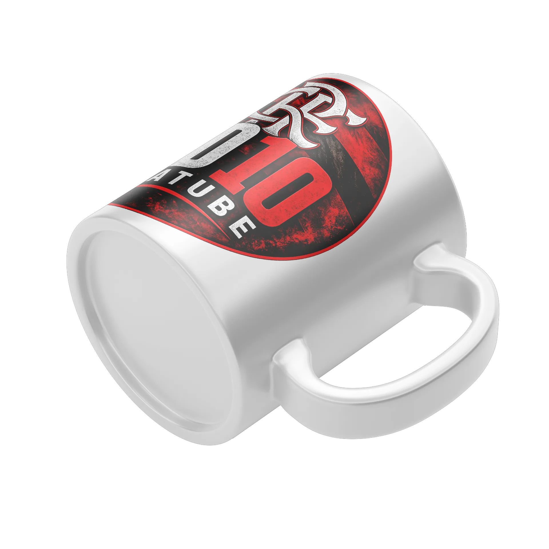 Caneca Retrato Realista com Logo em Chamas 325ml de AD10 FLATUBE  — imagem 4 de 4