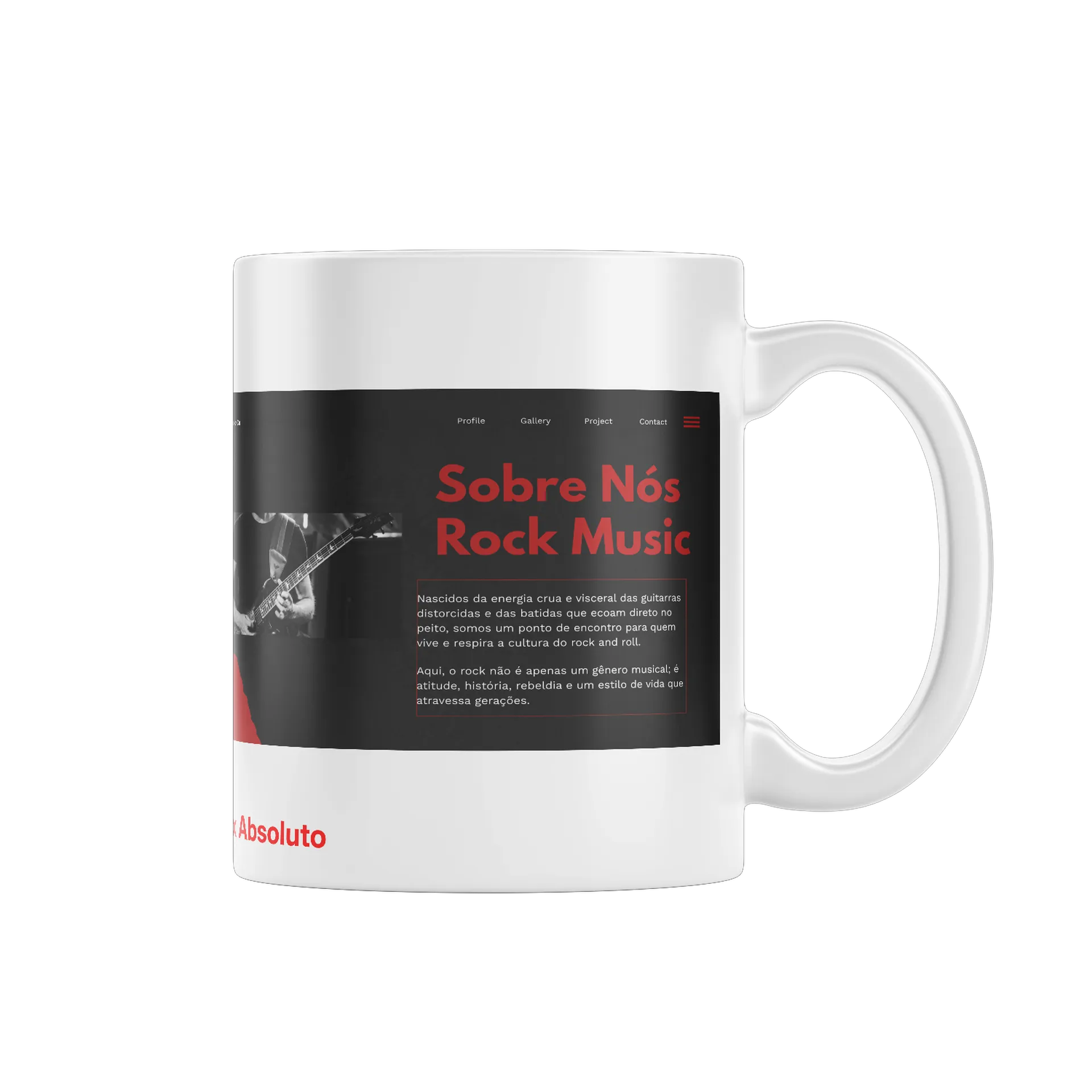 Caneca Rock Music com Guitarra e Bateria 325ml - Imagem 1