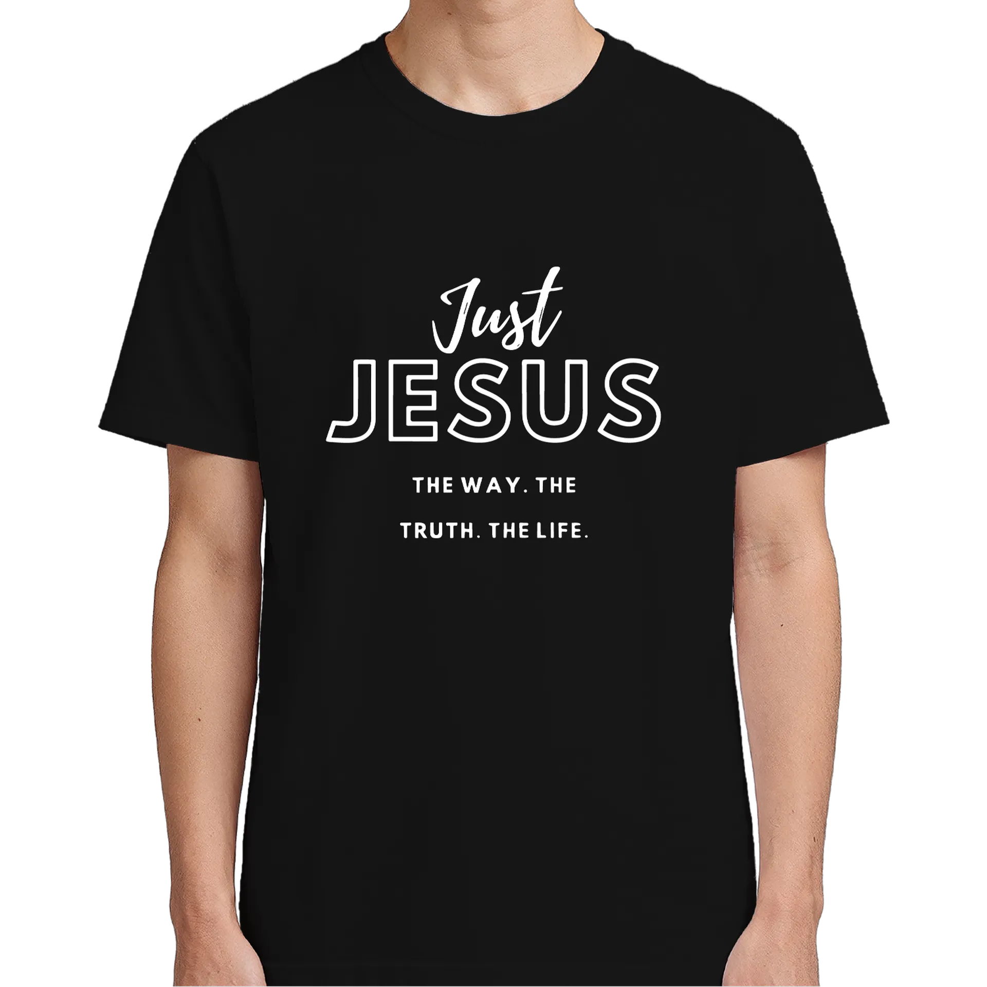 Camiseta Just Jesus Estampa Tipográfica 100% Algodão - Imagem 5