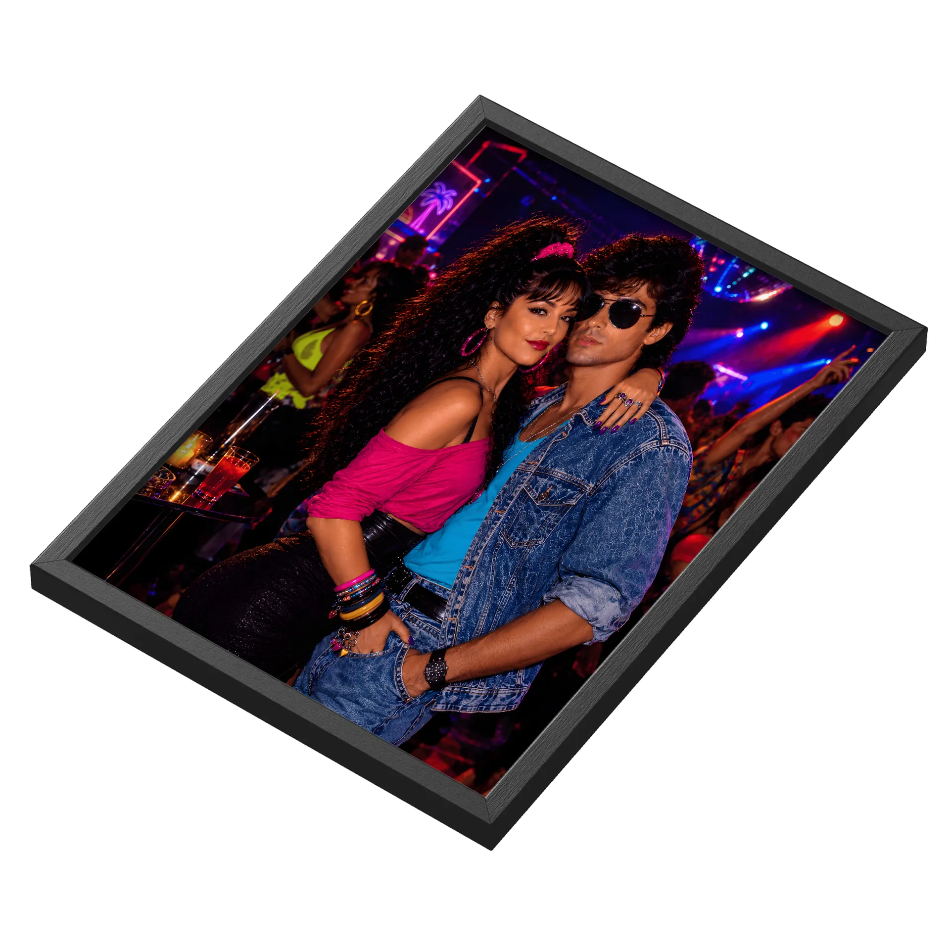 Quadro Clube Neon Dance A3 MDF e Vidro - Imagem 3