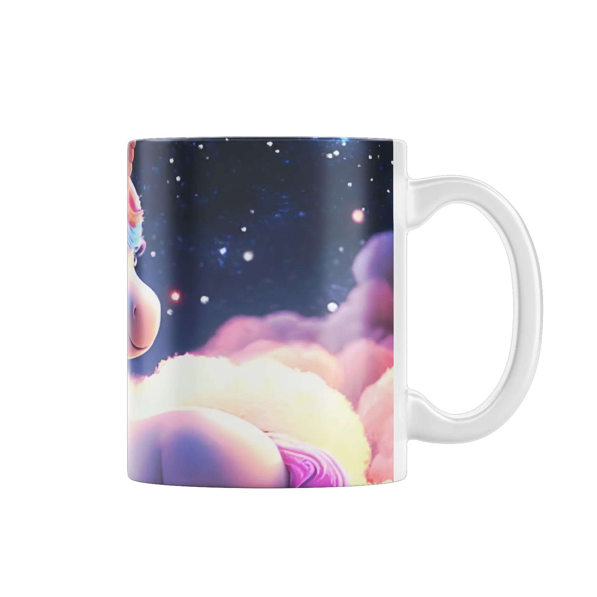 Caneca Porcelana Unicórnio Colorido 325ml - Imagem 1