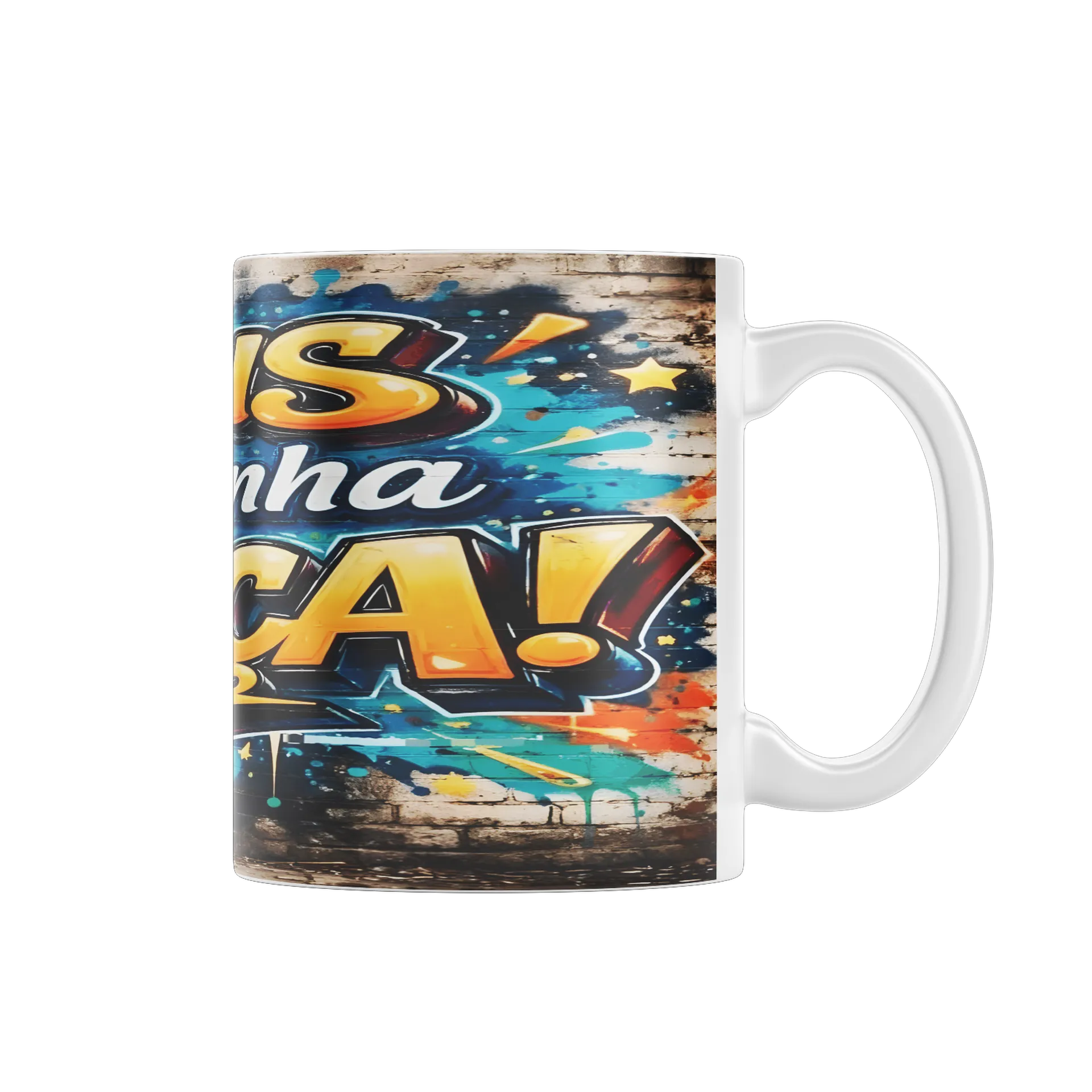 Caneca Estampa Graffiti 'Deus é a Minha Força' 325ml - Imagem 1