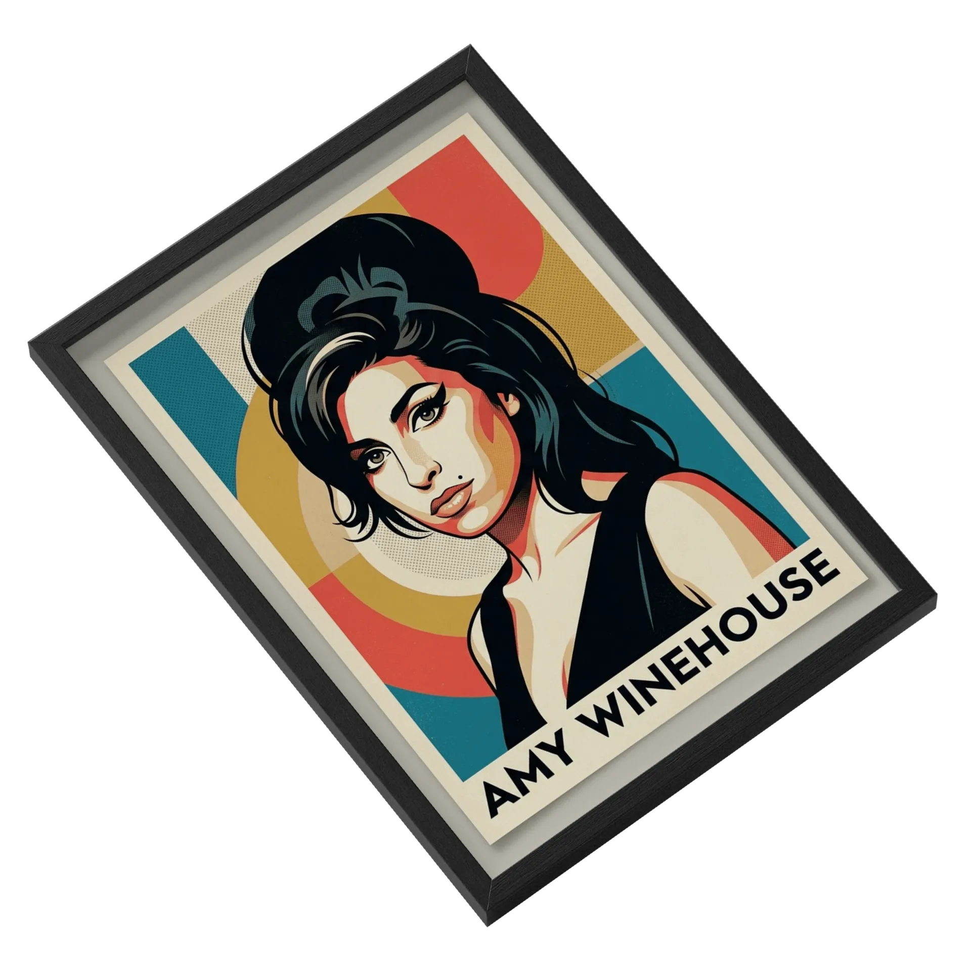 Quadro Retrato Amy Winehouse Pop Art Colorido A3 com Vidro de Caneca Store — imagem 2 de 3