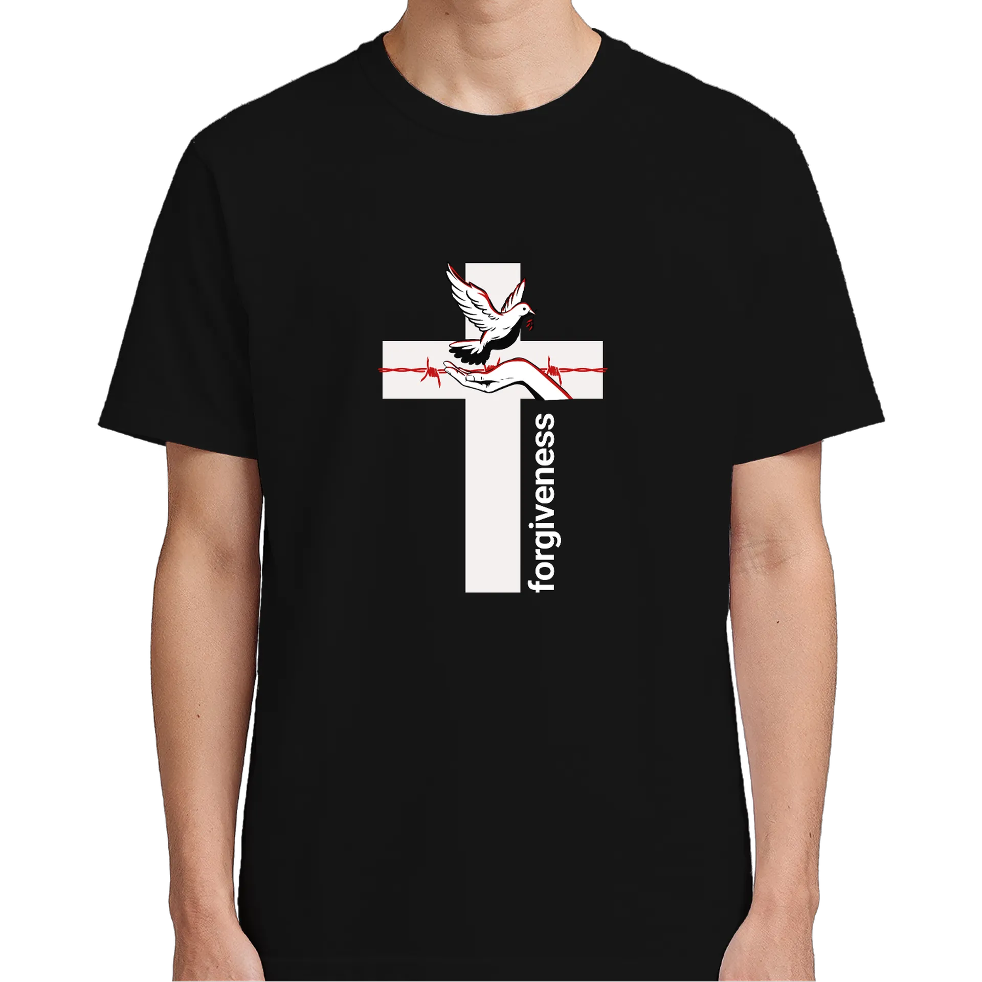 Camiseta Pássaro Branco e Cruz 100% Algodão - Imagem 5