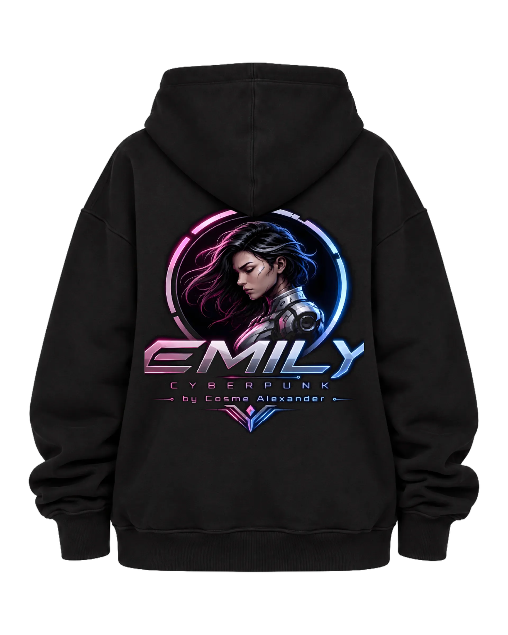Blusa Moletom Canguru Emily Cyberpunk Estilo Anime Neon - Imagem 6