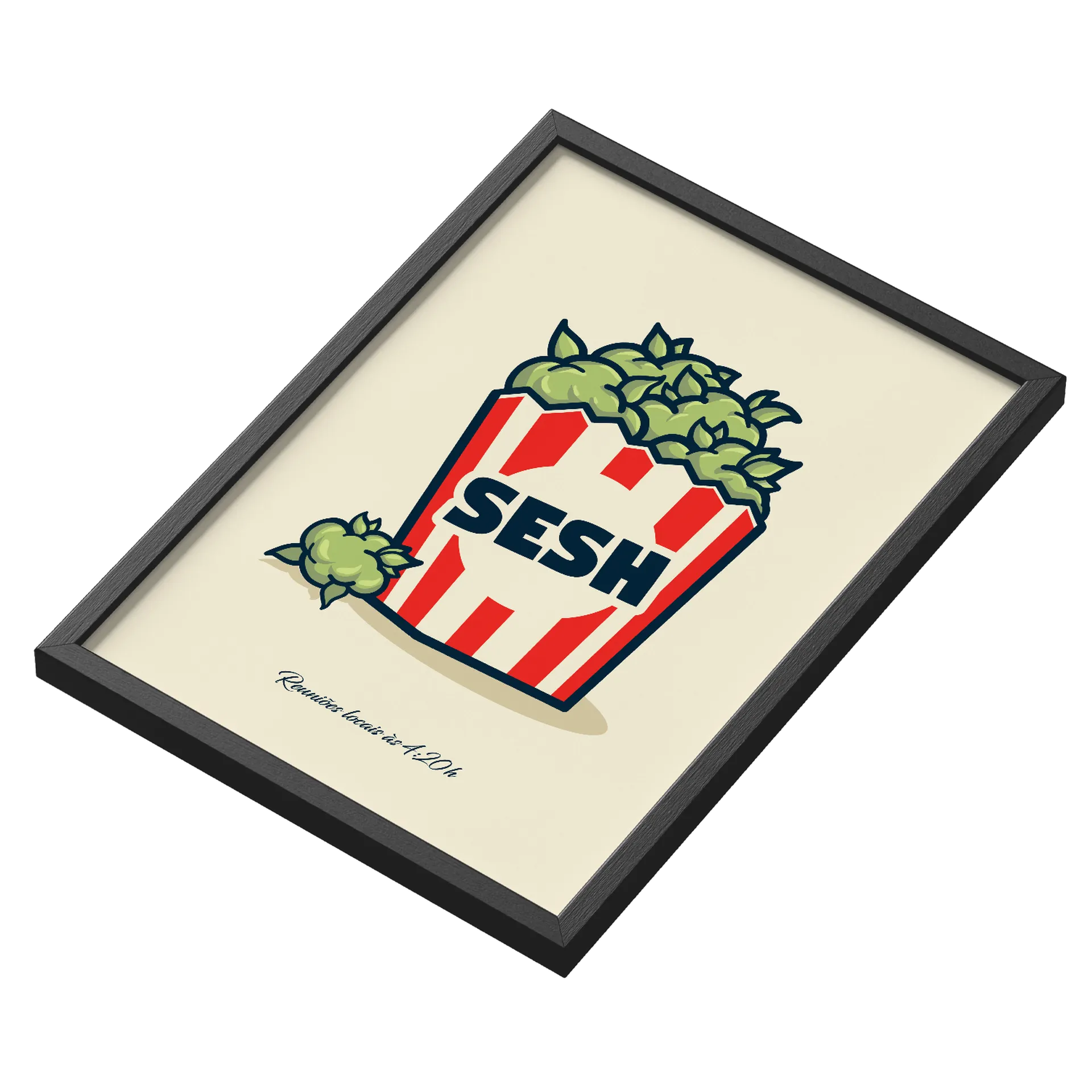 Quadro Estampa Pipoca SESH A3 MDF e Vidro - Imagem 3