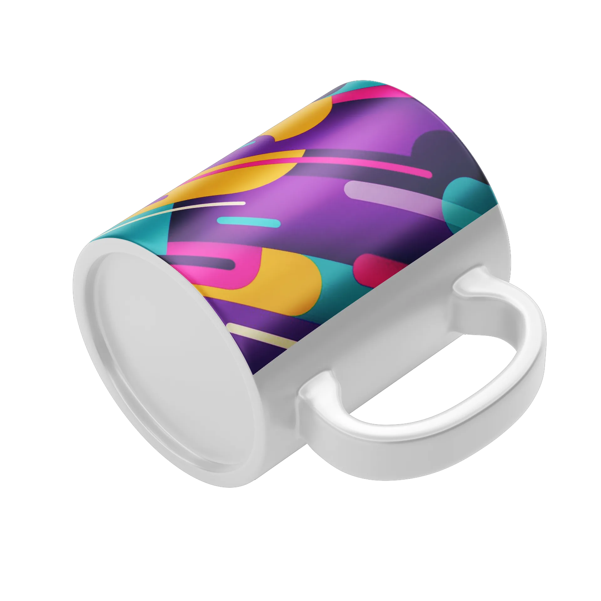 Caneca Porcelana Estampa Abstrata Neon 325ml - Imagem 4