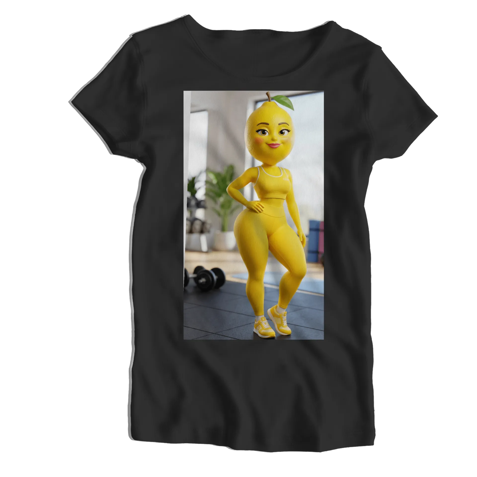 Camiseta Babylook Personagem Pera Amarela 100% Algodão - Imagem 1