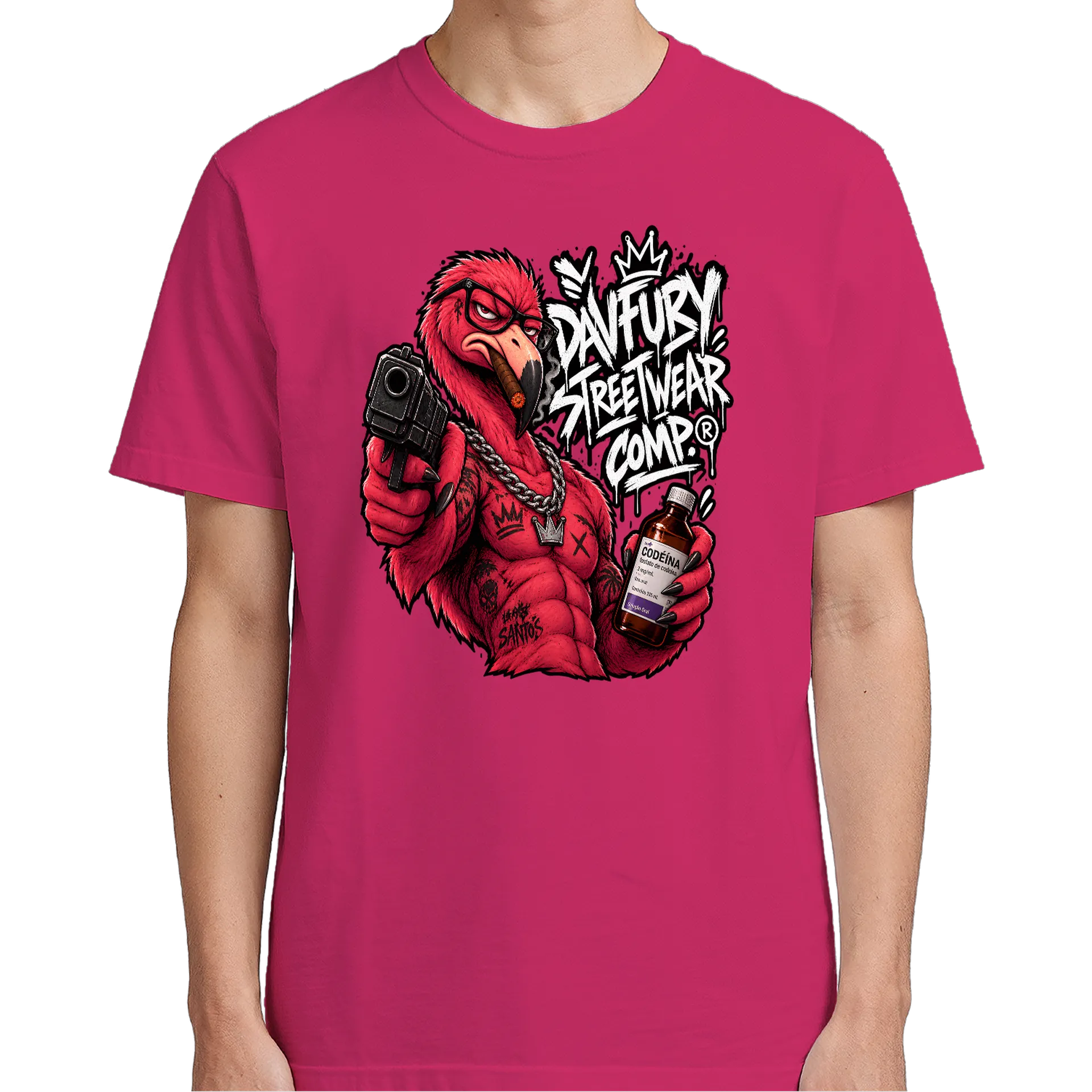 Camiseta Flamingo Cod. - Davfury Streetwear Comp. ® de Davfury Streetwear Comp. — imagem 4 de 6