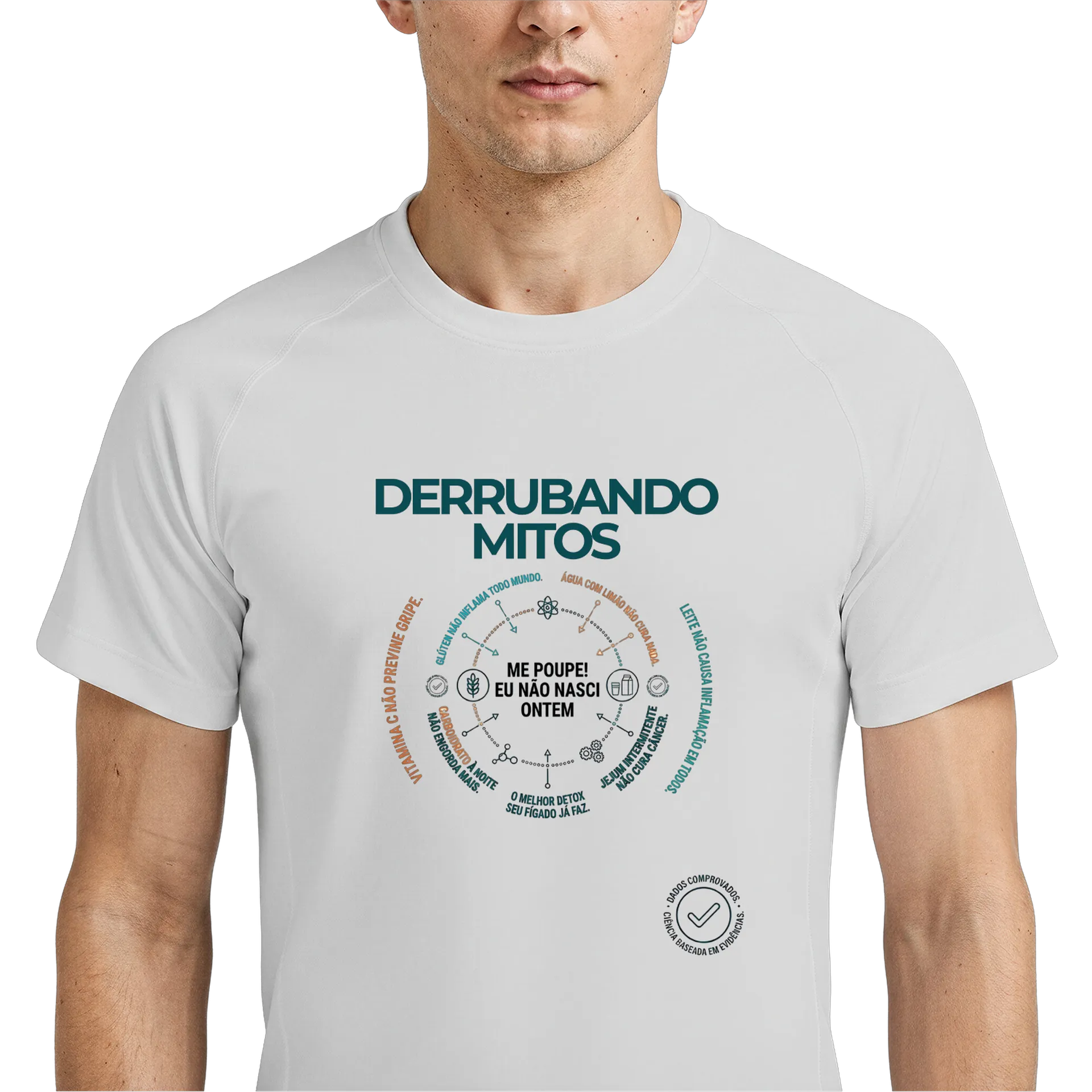 Camiseta Dry Fit Derrubando Mitos Unissex 100% Algodão - Imagem 4