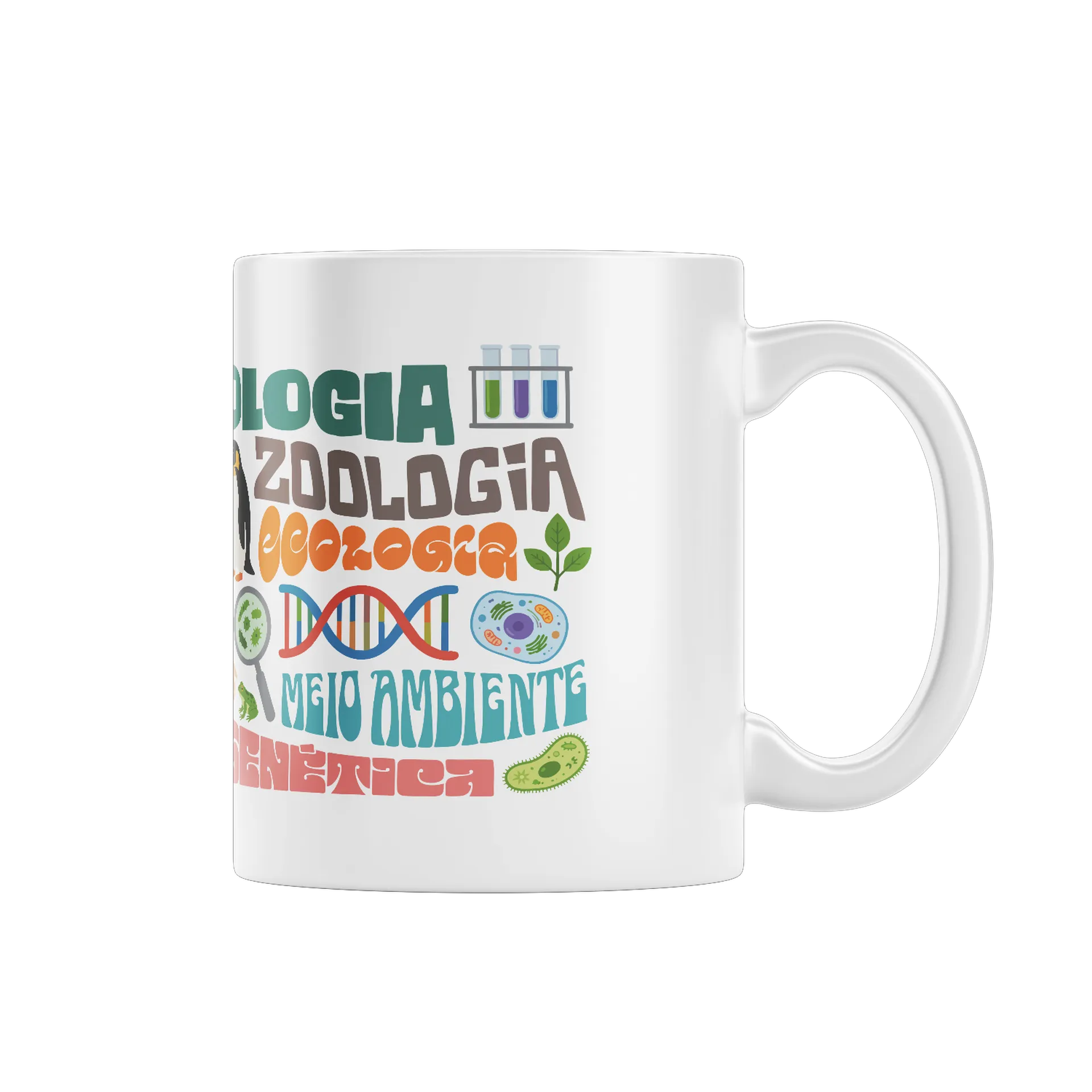 Caneca Porcelana Biologia Zoologia Genética 325ml - Imagem 1