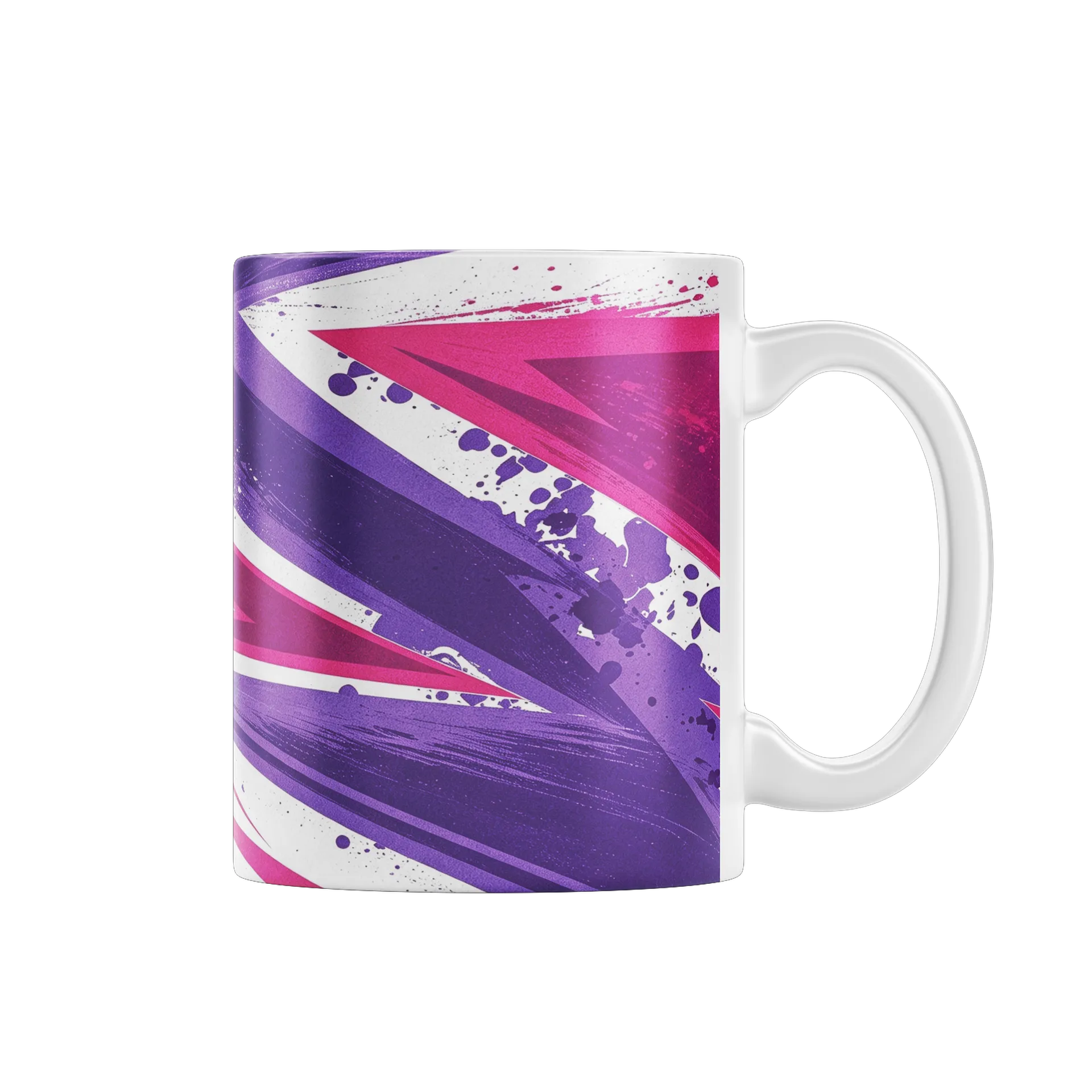 Caneca Pintura Abstrata Rosa Roxo 325ml - Imagem 1