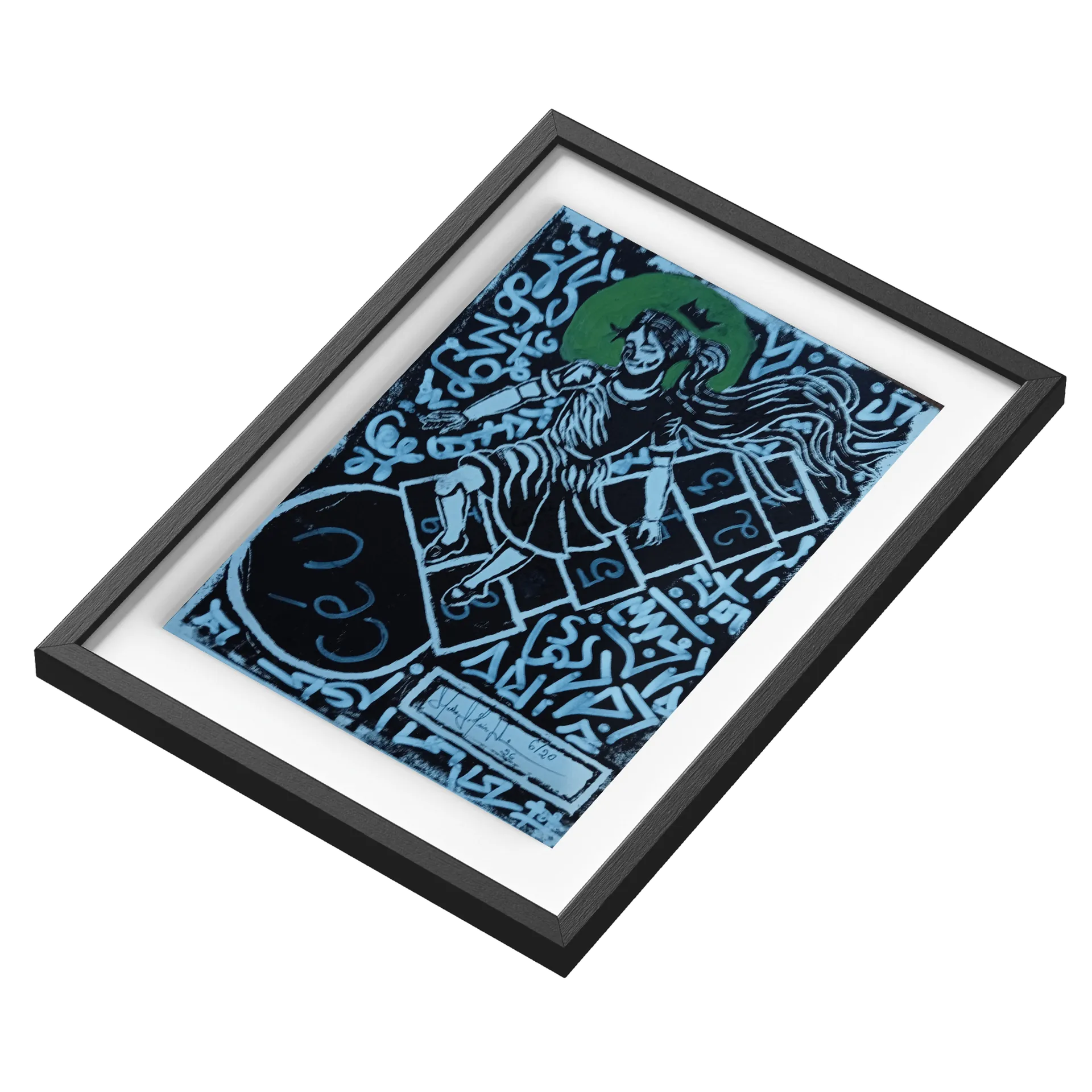 Quadro A3 A Pequena Rainha da Amarelinha Com Vidro - Imagem 3