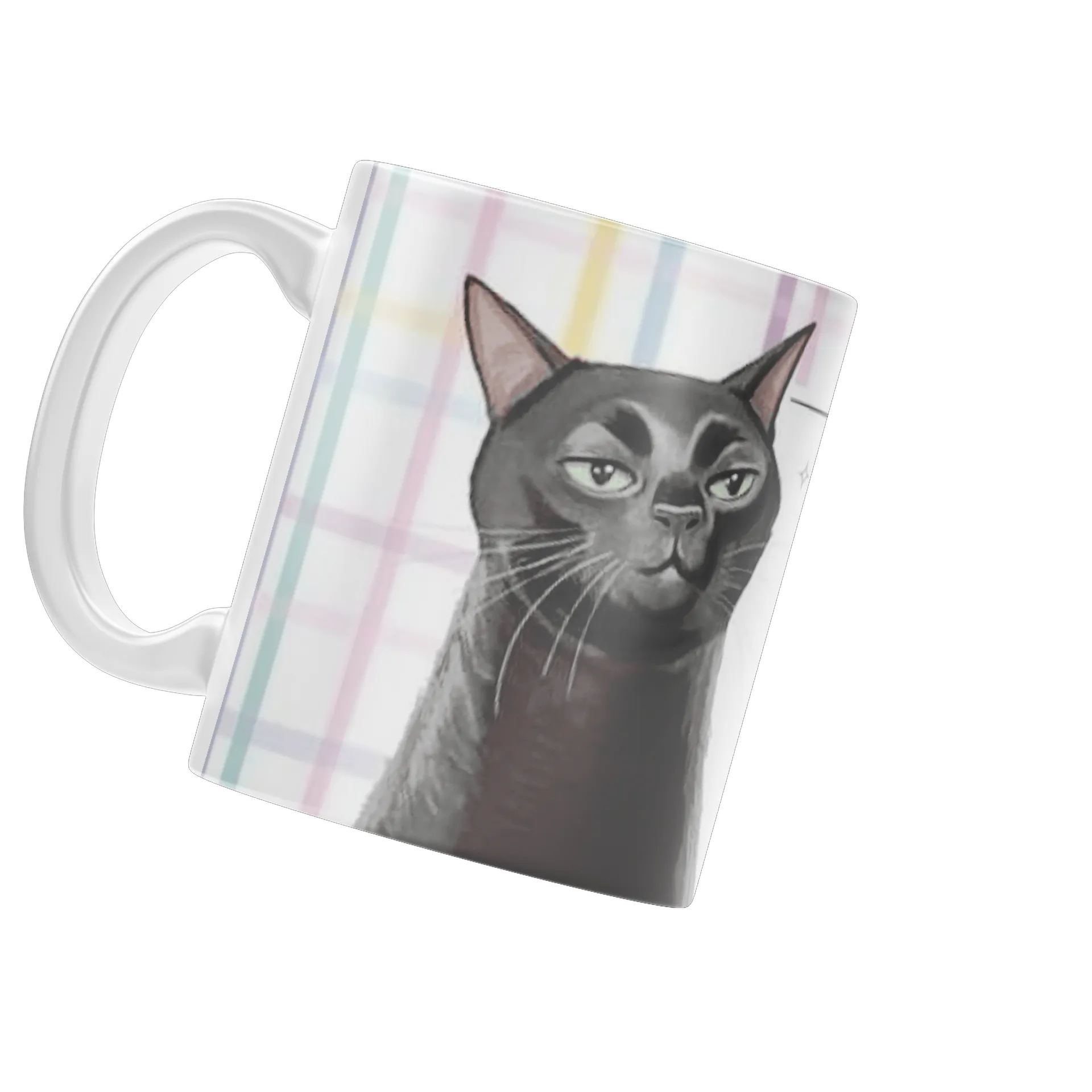 Caneca Porcelana Gato Preto Frase Tô Nem Aí 325ml - Imagem 3