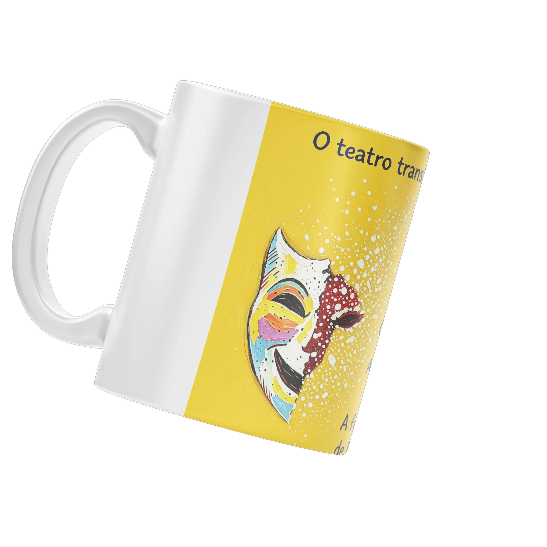 Caneca Porcelana Frases Arte Teatro 325ml - Imagem 4