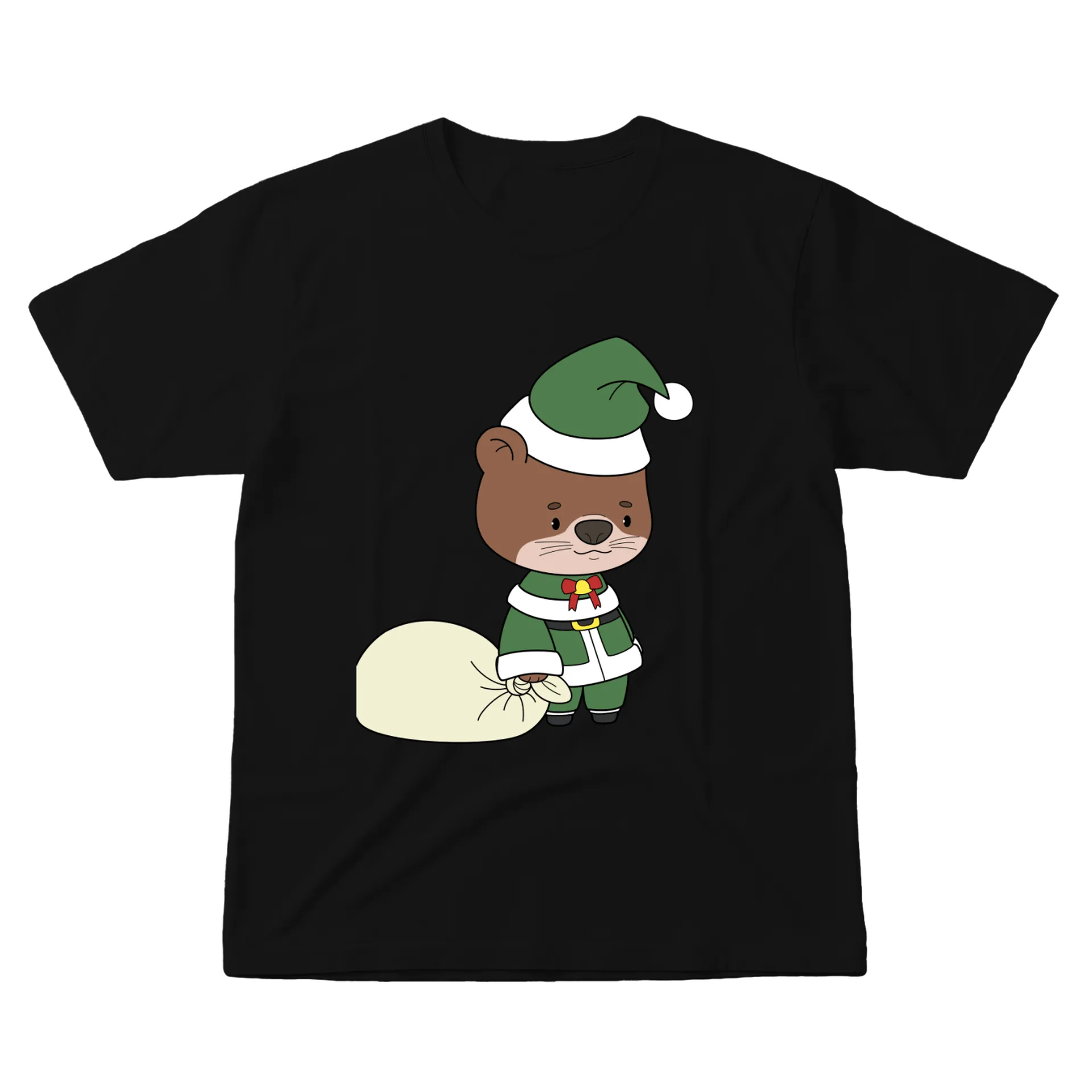 Camiseta Urso Natalino 100% Algodão de cookie