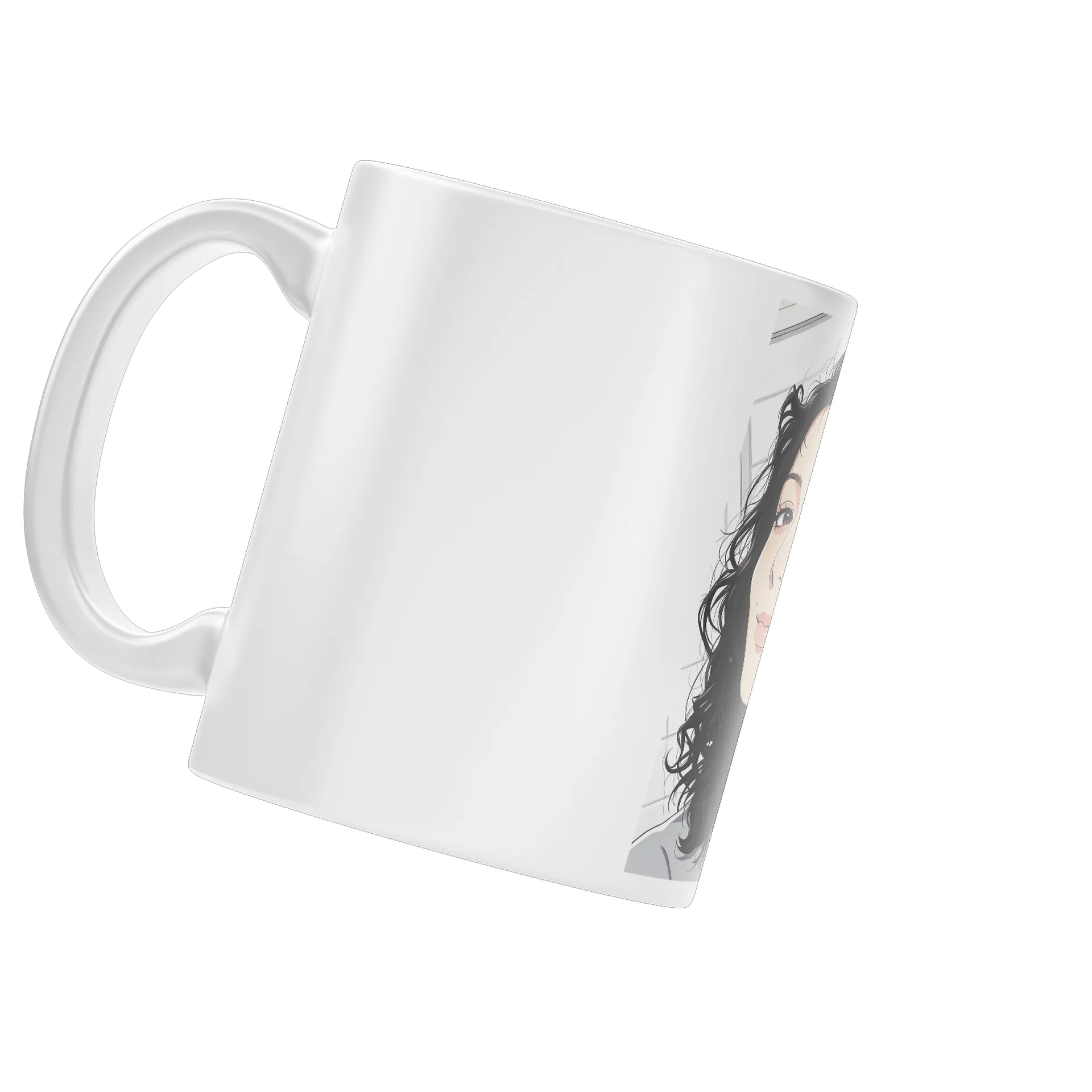 Caneca Porcelana Retrato Ilustrado Mulher 325ml - Imagem 4