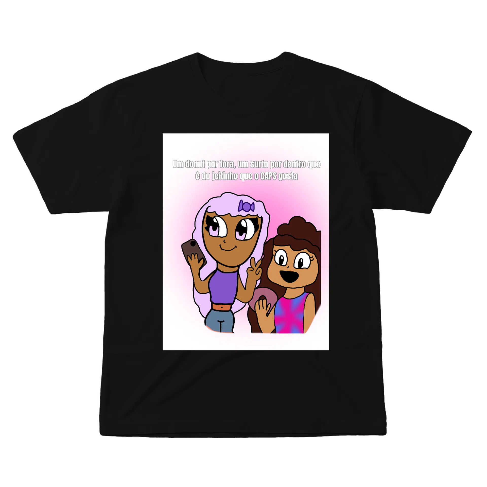 Camiseta Estampa Donut e Frases 100% Algodão de Mundo SDDA