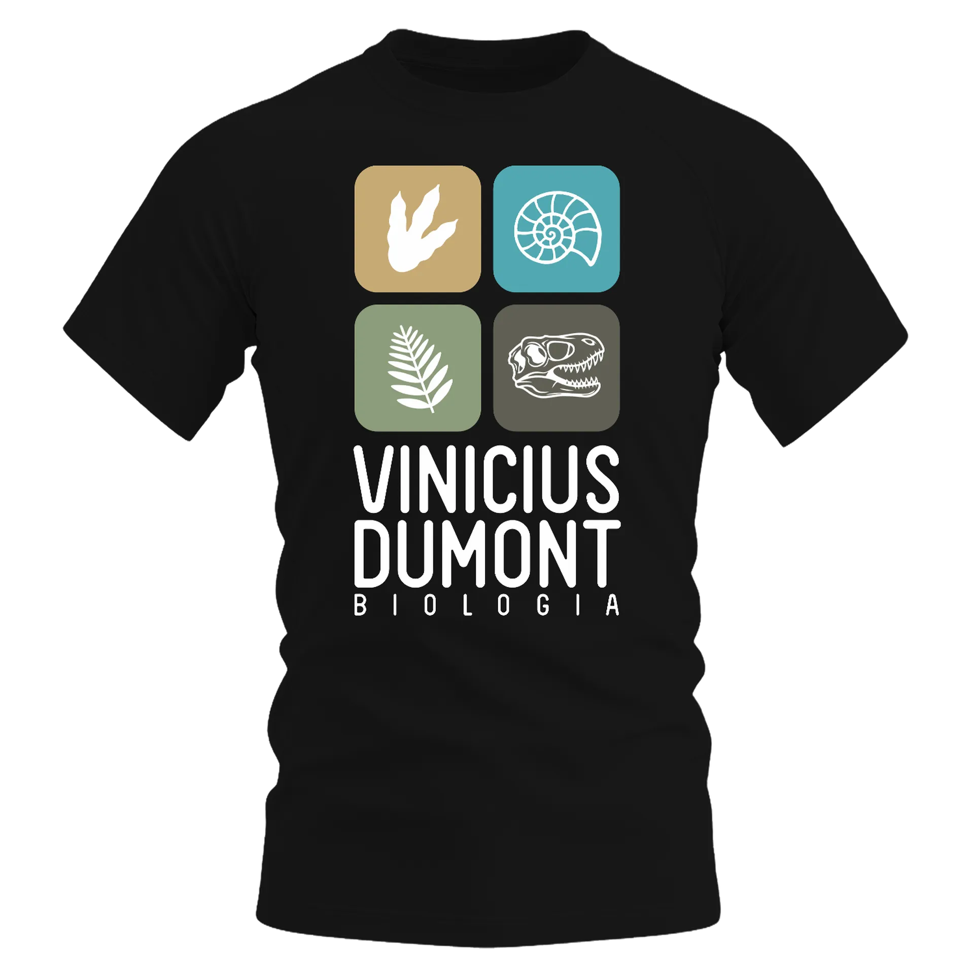 Camiseta Dry Fit Biologia Dinossauro e Fossil 100% Polyester - Imagem 1