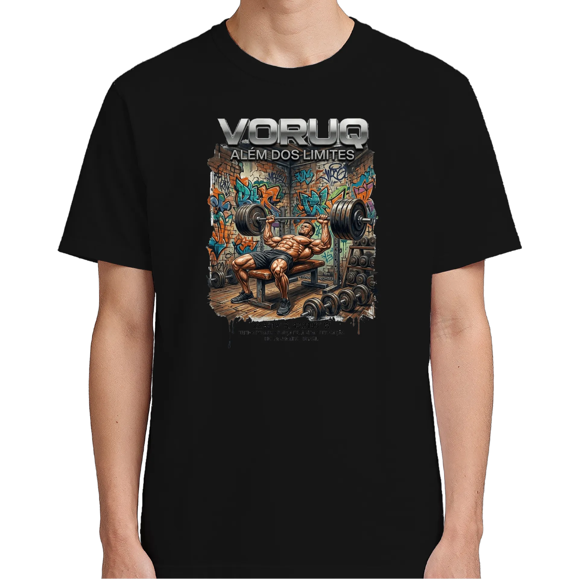 Camiseta Bodybuilder Supino Grafite 100% Algodão de VORUQ — imagem 4 de 6
