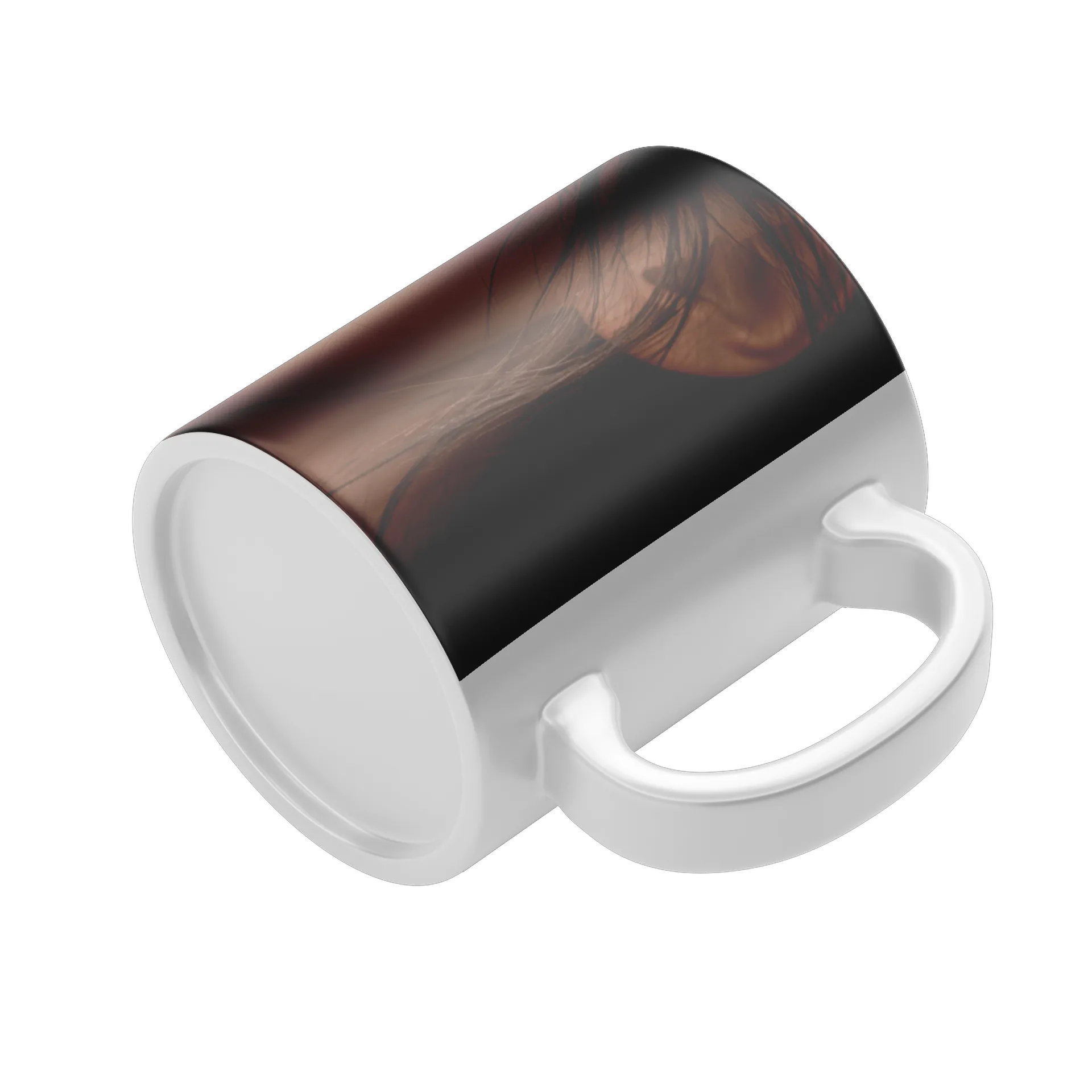 Caneca Rosto Feminino Realista Olhos Azuis 325ml - Imagem 4