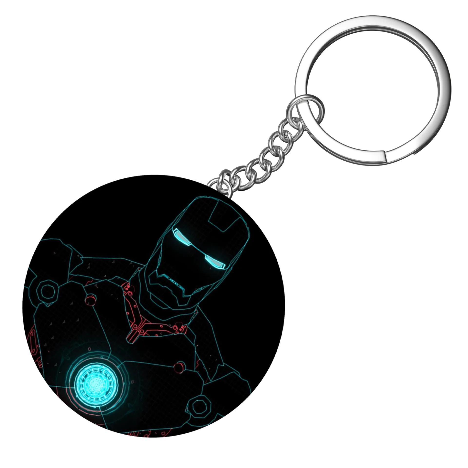 Chaveiro MDF Estampa Iron Man 5x5cm - Imagem 4