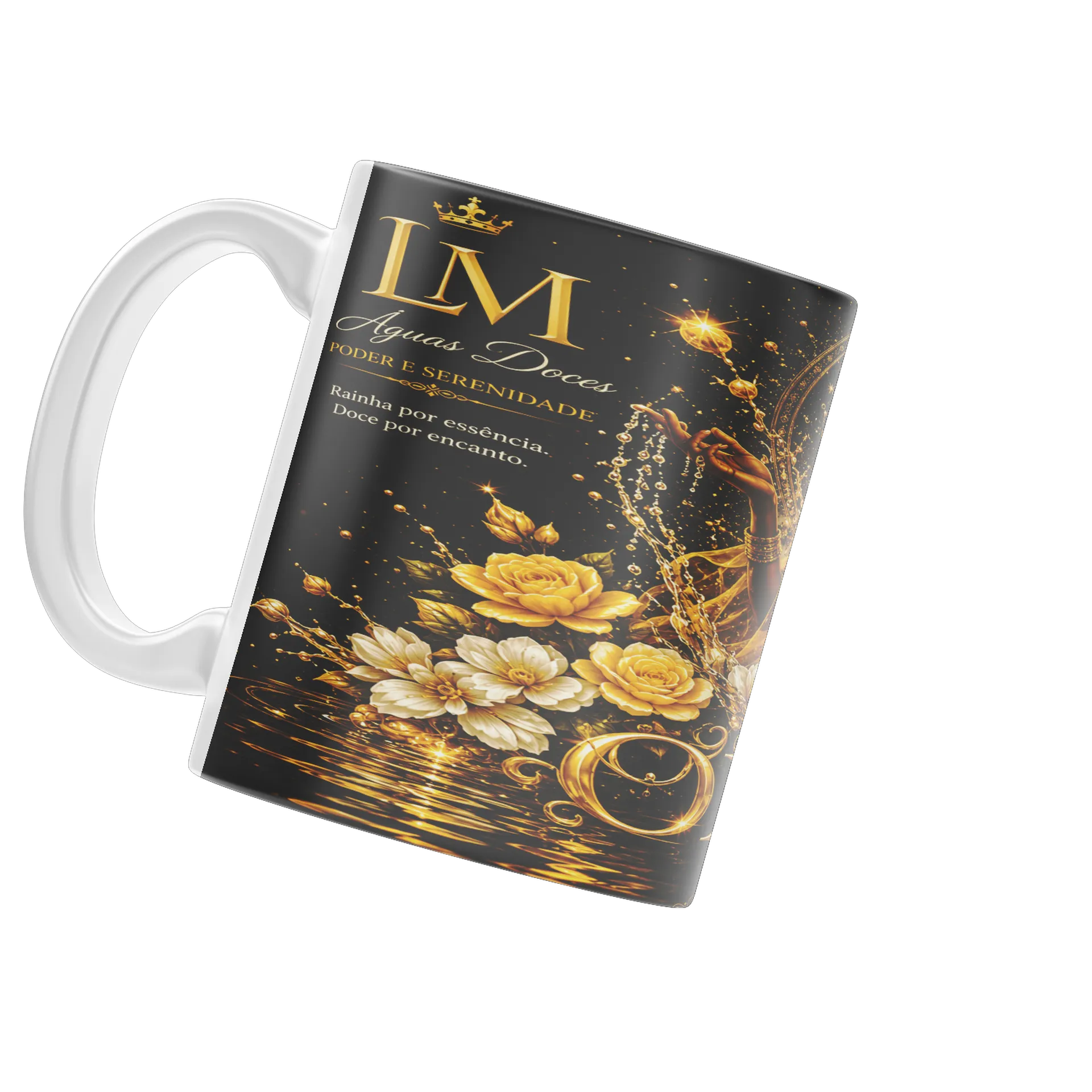 Caneca Porcelana Princesa Ouro 325ml - Imagem 4