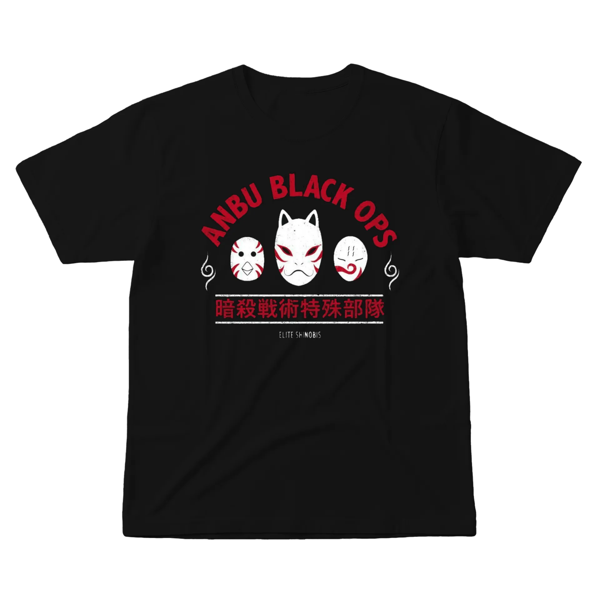Camiseta Anbu Black Ops Estampa Máscaras 100% Algodão - Imagem 1
